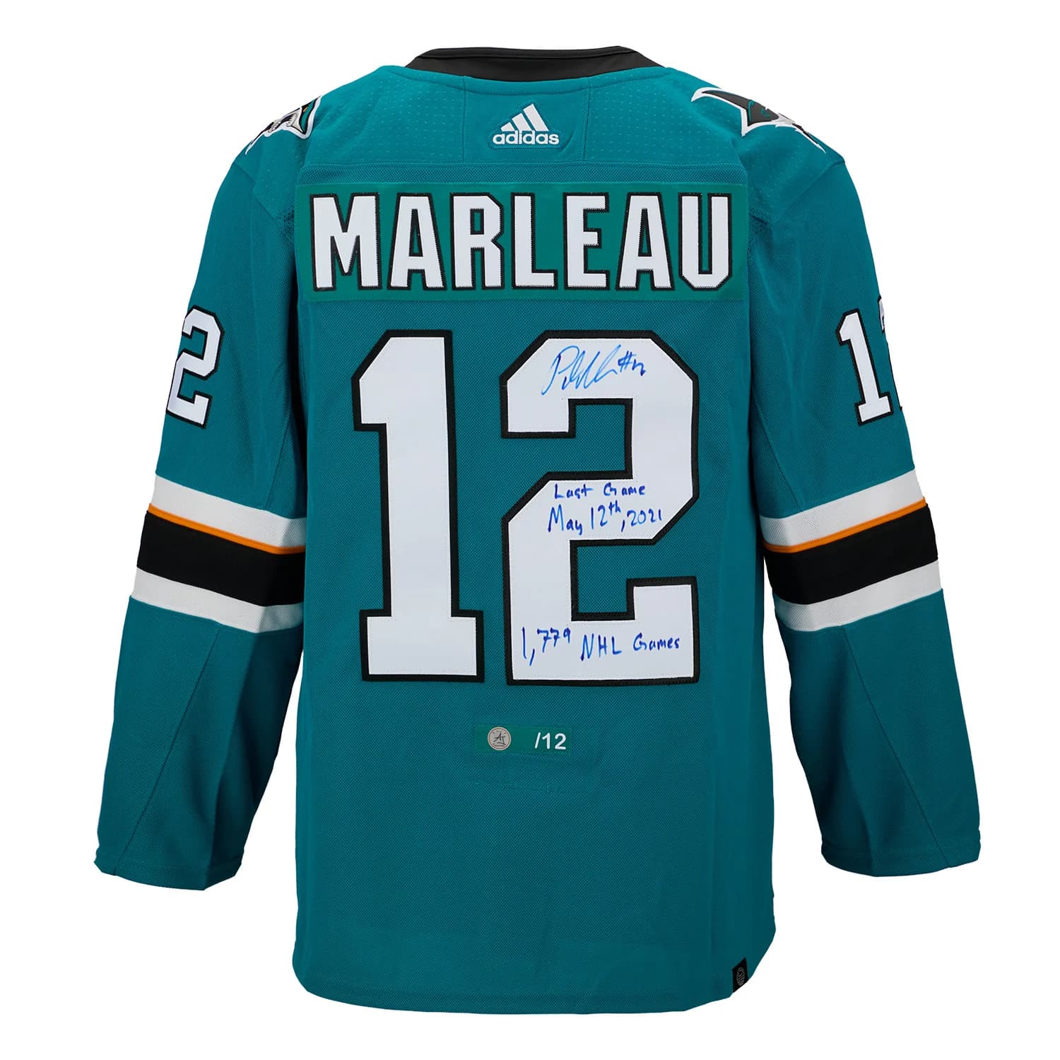 Patrick Marleau San Jose Sharks Signed & Dated Last Game adidas Jersey #/12 Patrick Marleau Jersey patrick-marleau-san-jose-sharks-dated, San Jose Sharks, supplier stock photo