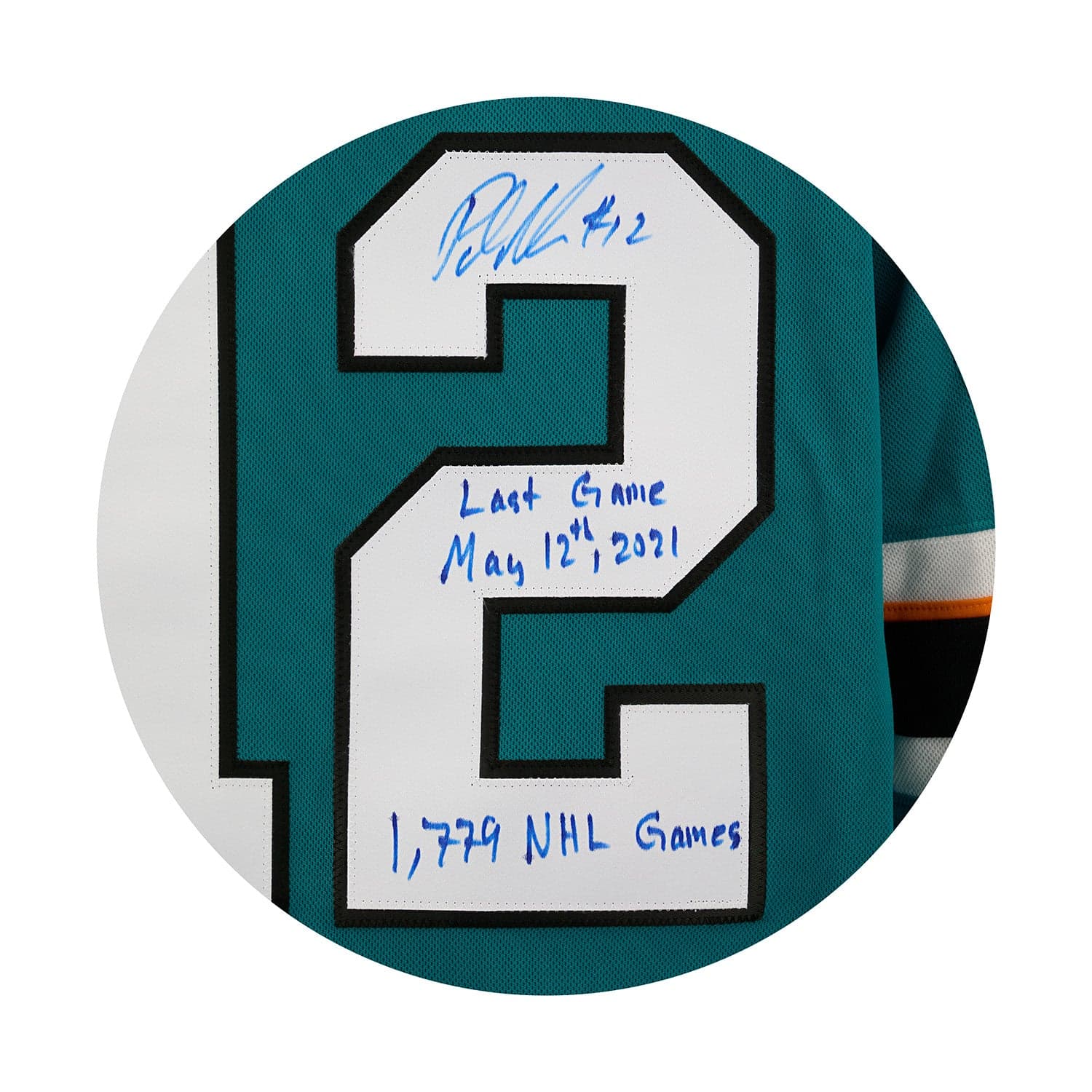 Patrick Marleau San Jose Sharks Signed & Dated Last Game adidas Jersey #12/12 Patrick Marleau Jersey patrick-marleau-san-jose-sharks-dated, San Jose Sharks, view 3, supplier stock photo