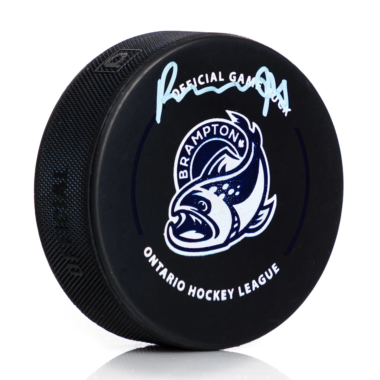 Porter Martone Signed Brampton Steelheads Official CHL Game Puck Porter Martone Puck brampton-steelheads-chl-game, supplier stock photo