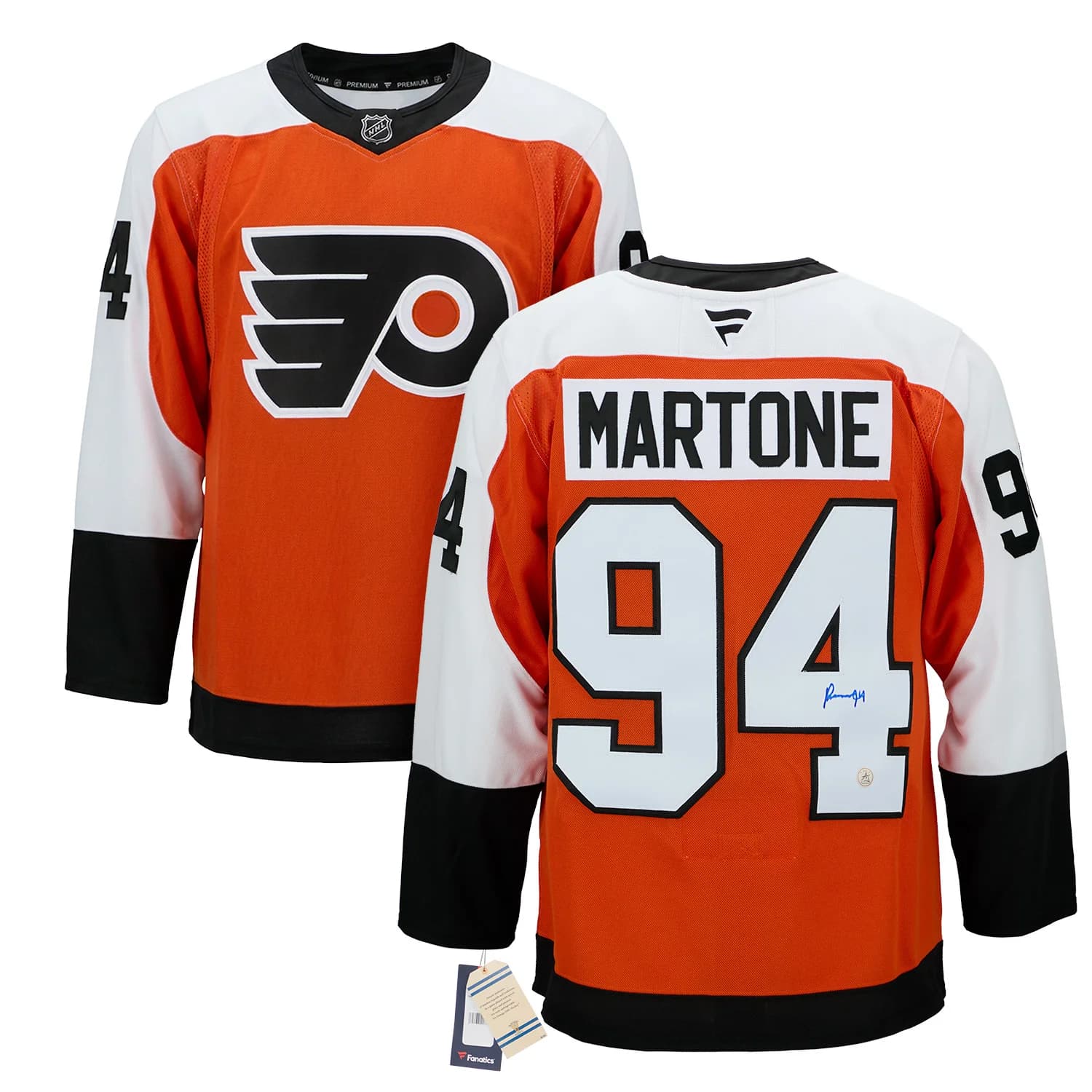 Porter Martone Signed Philadelphia Flyers Fanatics Premium Jersey Porter Martone Jersey premium, Philadelphia Flyers, view 3, supplier stock photo