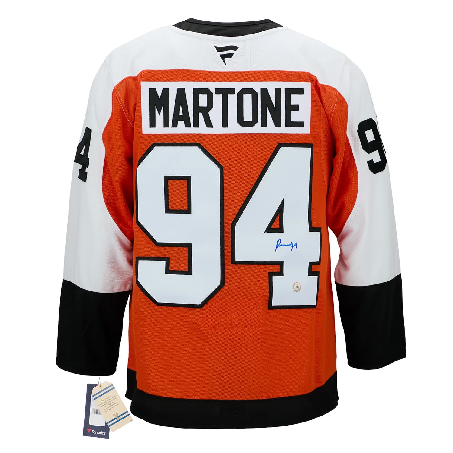 Porter Martone Signed Philadelphia Flyers Fanatics Premium Jersey Porter Martone Jersey premium, Philadelphia Flyers, supplier stock photo