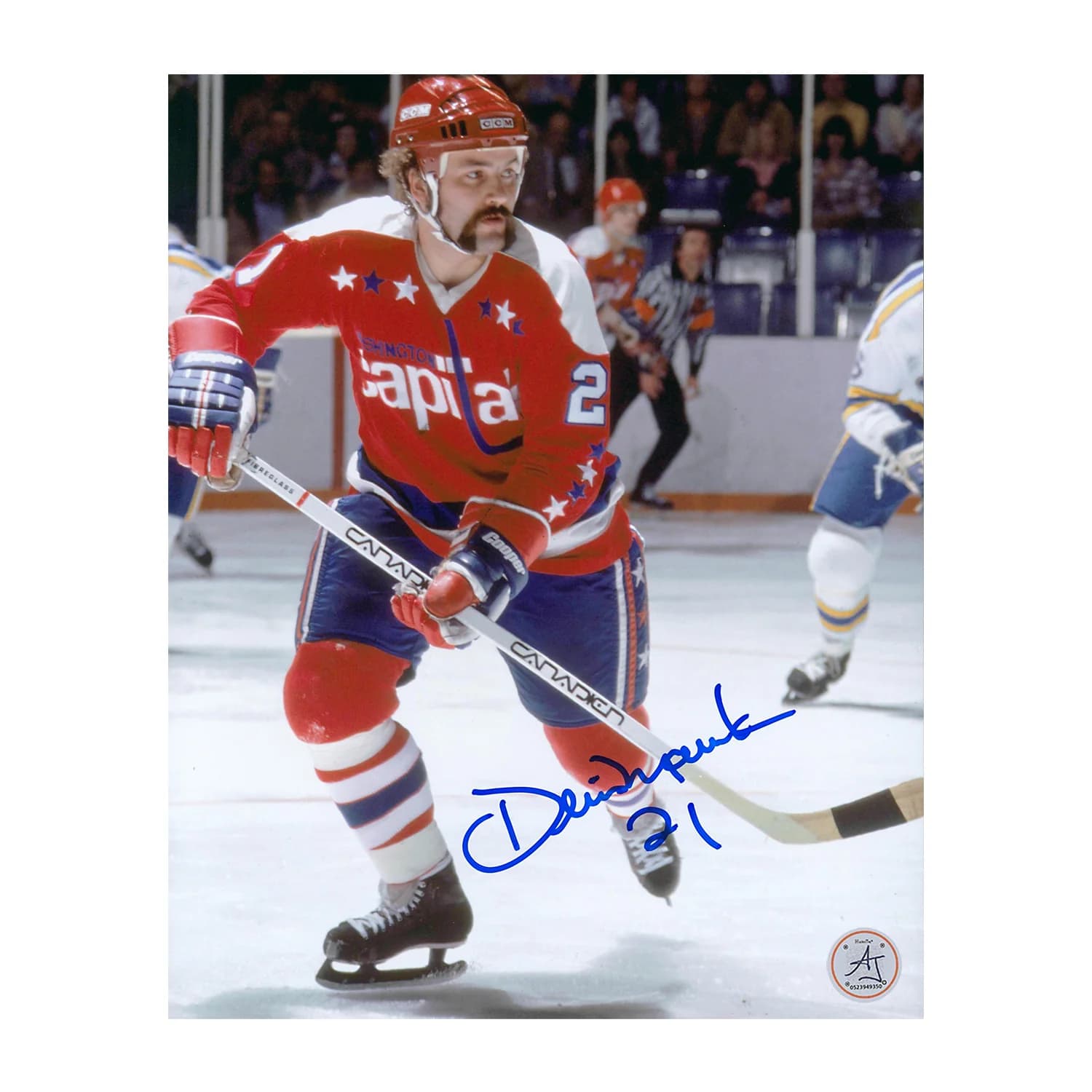Dennis Maruk Autographed Washington Capitals Game Action 8x10 Photo Dennis Maruk Photo 8x10-game-action, Washington Capitals, supplier stock photo