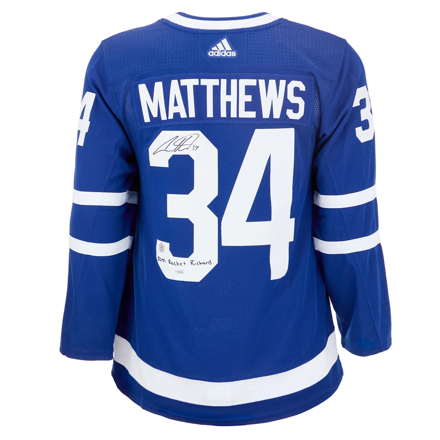 Auston Matthews Signed Toronto Maple Leafs adidas Jersey with Rocket note Auston Matthews Jersey adidas-rocket-note, Toronto Maple Leafs, supplier stock photo