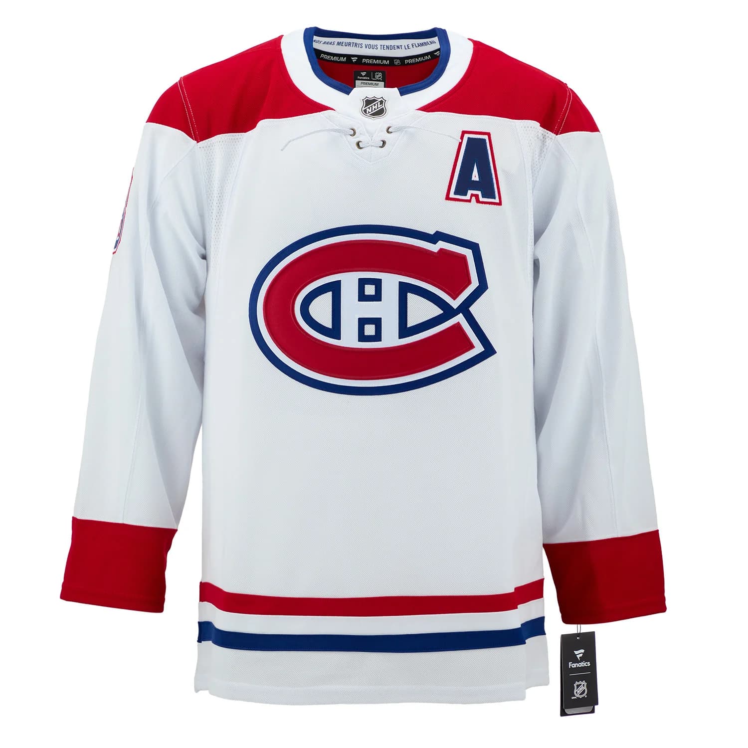 Mike Matheson Signed Montreal Canadiens White Fanatics Premium Jersey Mike Matheson Jersey white-premium, Montreal Canadiens, view 2, supplier stock photo