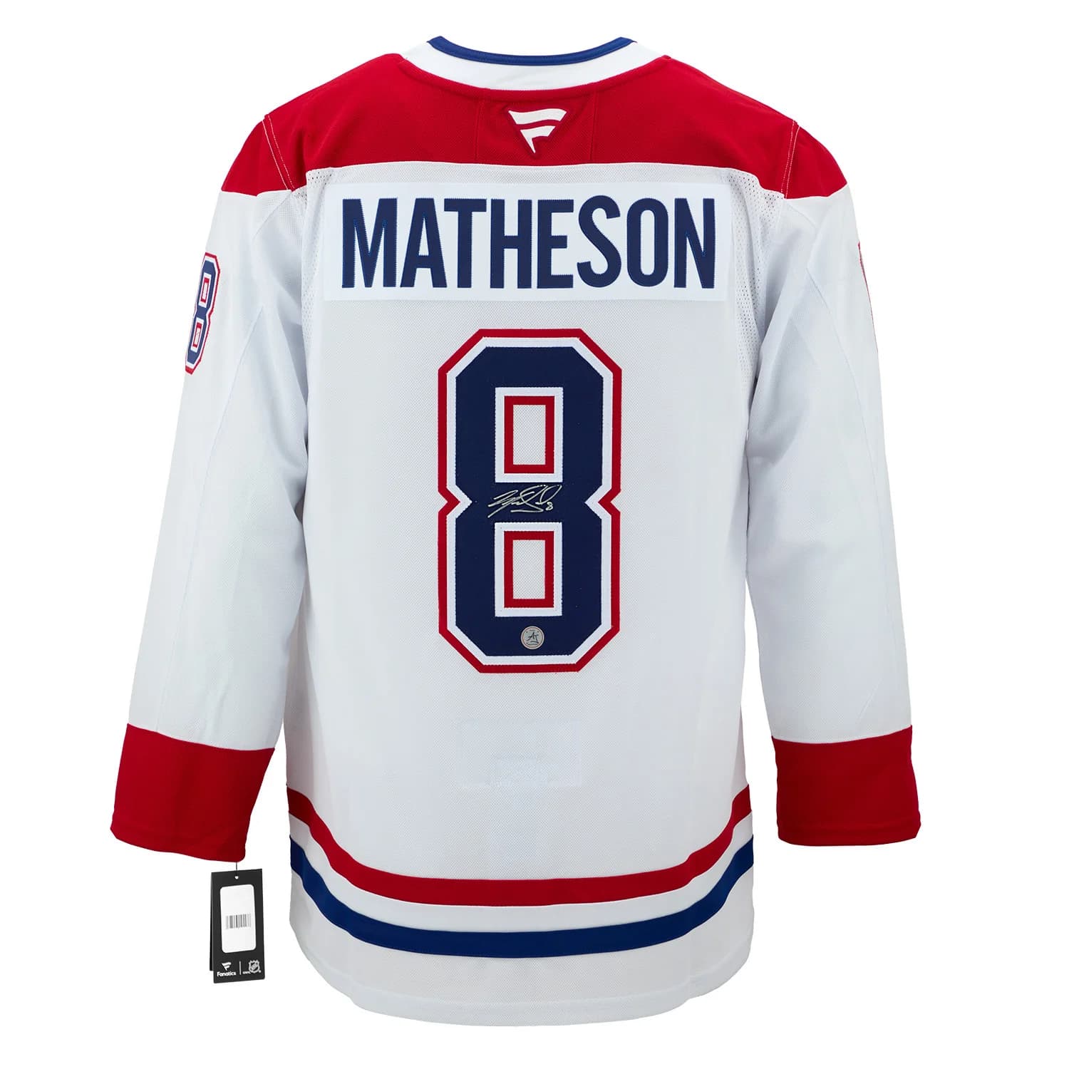 Mike Matheson Signed Montreal Canadiens White Fanatics Premium Jersey Mike Matheson Jersey white-premium, Montreal Canadiens, supplier stock photo