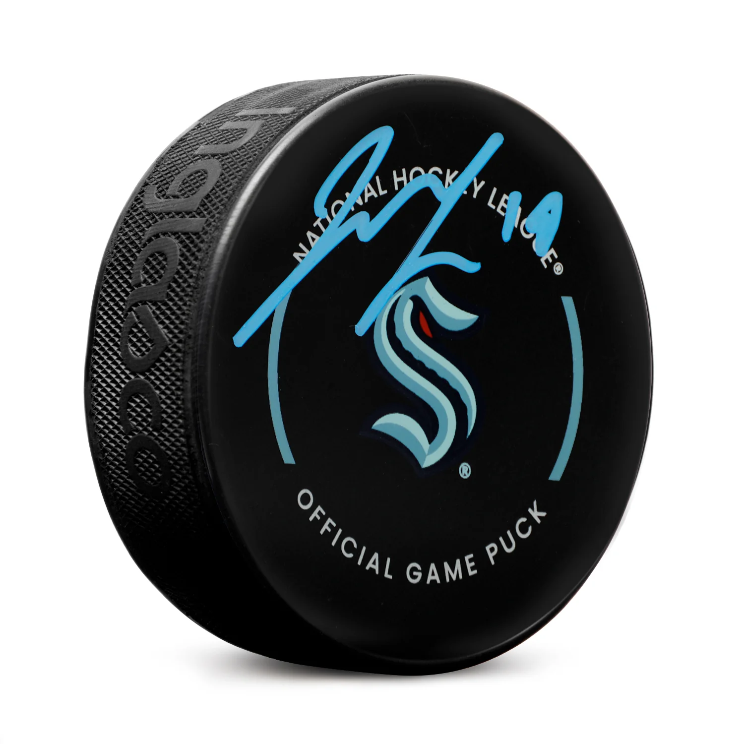 Jared McCann Signed Seattle Kraken Official Game Puck Jared McCann Puck game, Seattle Kraken, supplier stock photo