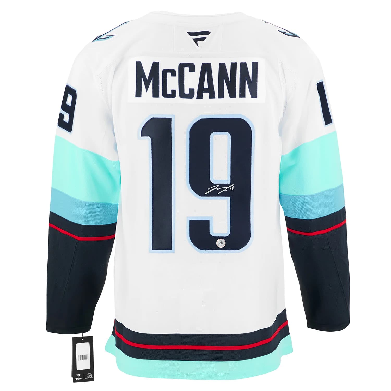 Jared McCann Signed Seattle Kraken White Fanatics Premium Jersey Jared McCann Jersey white-premium, Seattle Kraken, supplier stock photo