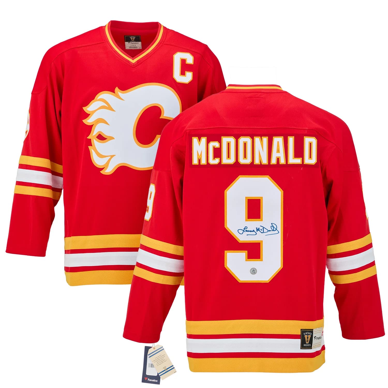 Lanny McDonald Signed Calgary Flames Fanatics Throwback Jersey Lanny McDonald Jersey lanny-mcdonald-calgary-flames-throwback, Calgary Flames, view 3, supplier stock photo