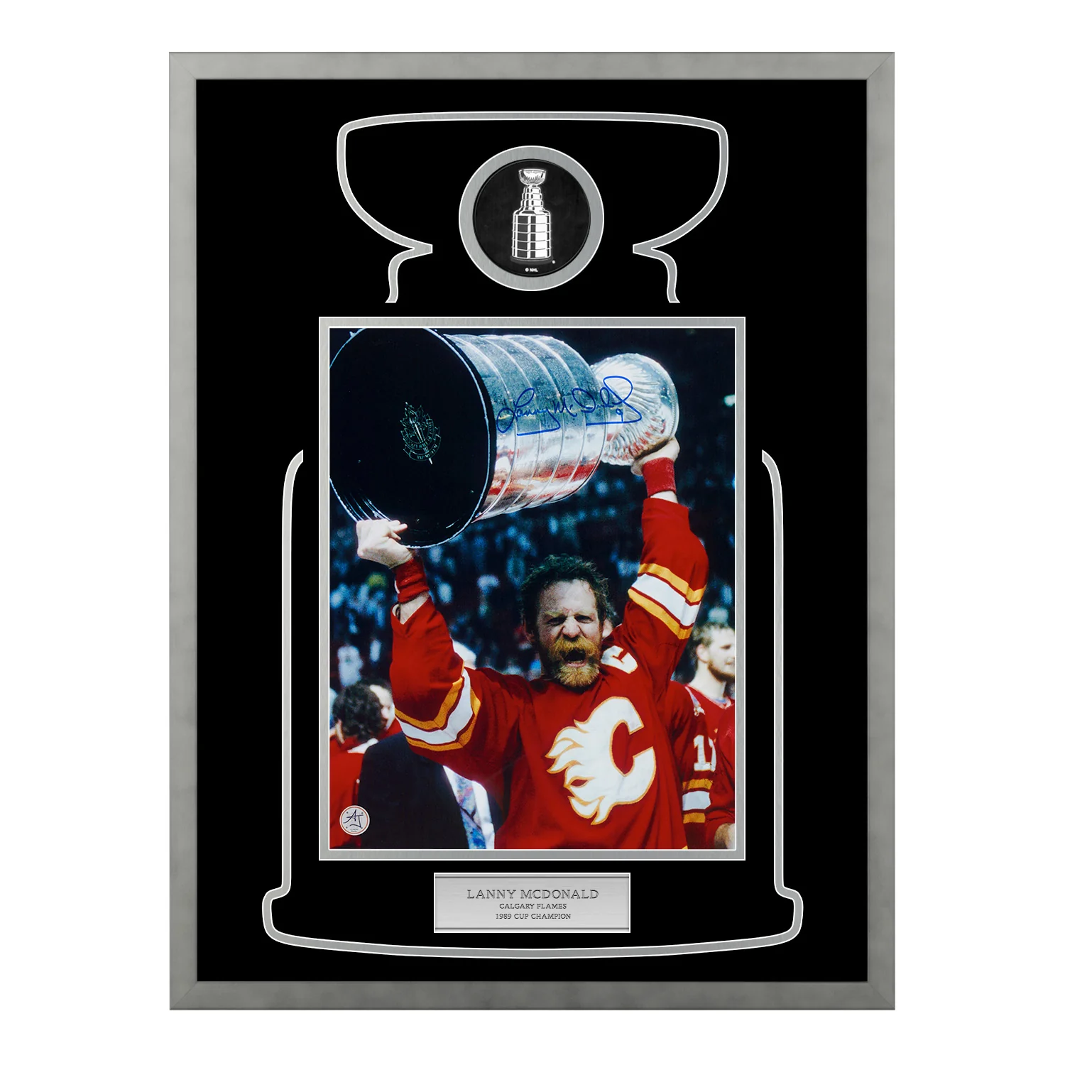 Lanny McDonald Signed Calgary Flames Cup Champion 20x26 Frame Lanny McDonald Other 20x26-cup-champion-frame, Calgary Flames, supplier stock photo