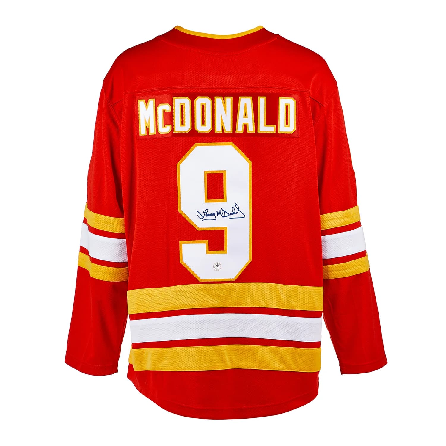 Lanny McDonald Autographed Calgary Flames Fanatics Breakaway Jersey Lanny McDonald Jersey breakaway, Calgary Flames, supplier stock photo