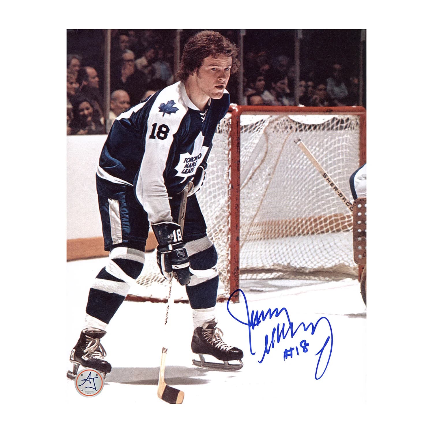 Jim McKenny Autographed Toronto Maple Leafs Game Action 8x10 Photo Jim McKenny Photo 8x10-game-action, Toronto Maple Leafs, supplier stock photo
