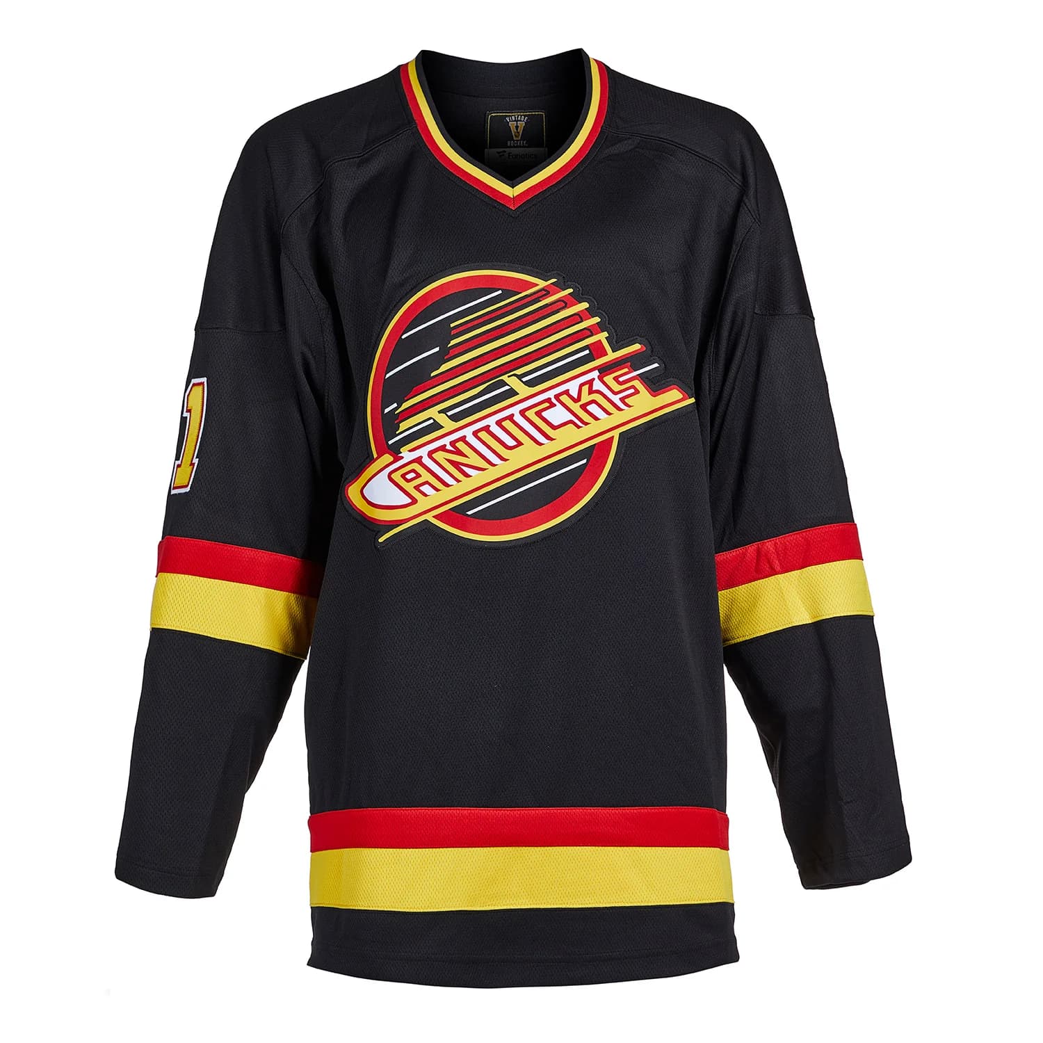Kirk McLean Signed Vancouver Canucks Black Fanatics Throwback Jersey Kirk McLean Jersey black-throwback, Vancouver Canucks, view 2, supplier stock photo