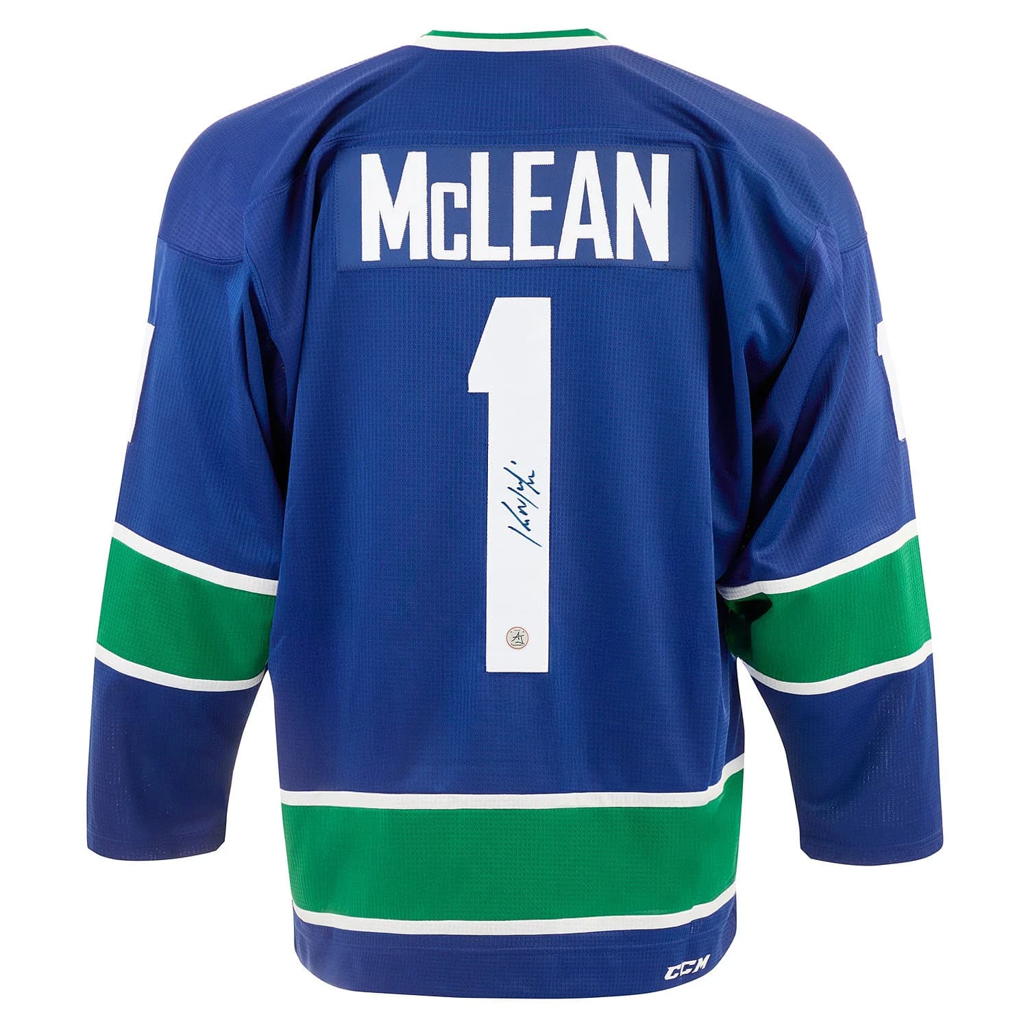 Kirk McLean Signed Vancouver Canucks Replica CCM Mass Jersey Kirk McLean Jersey replica-ccm-mass, Vancouver Canucks, supplier stock photo