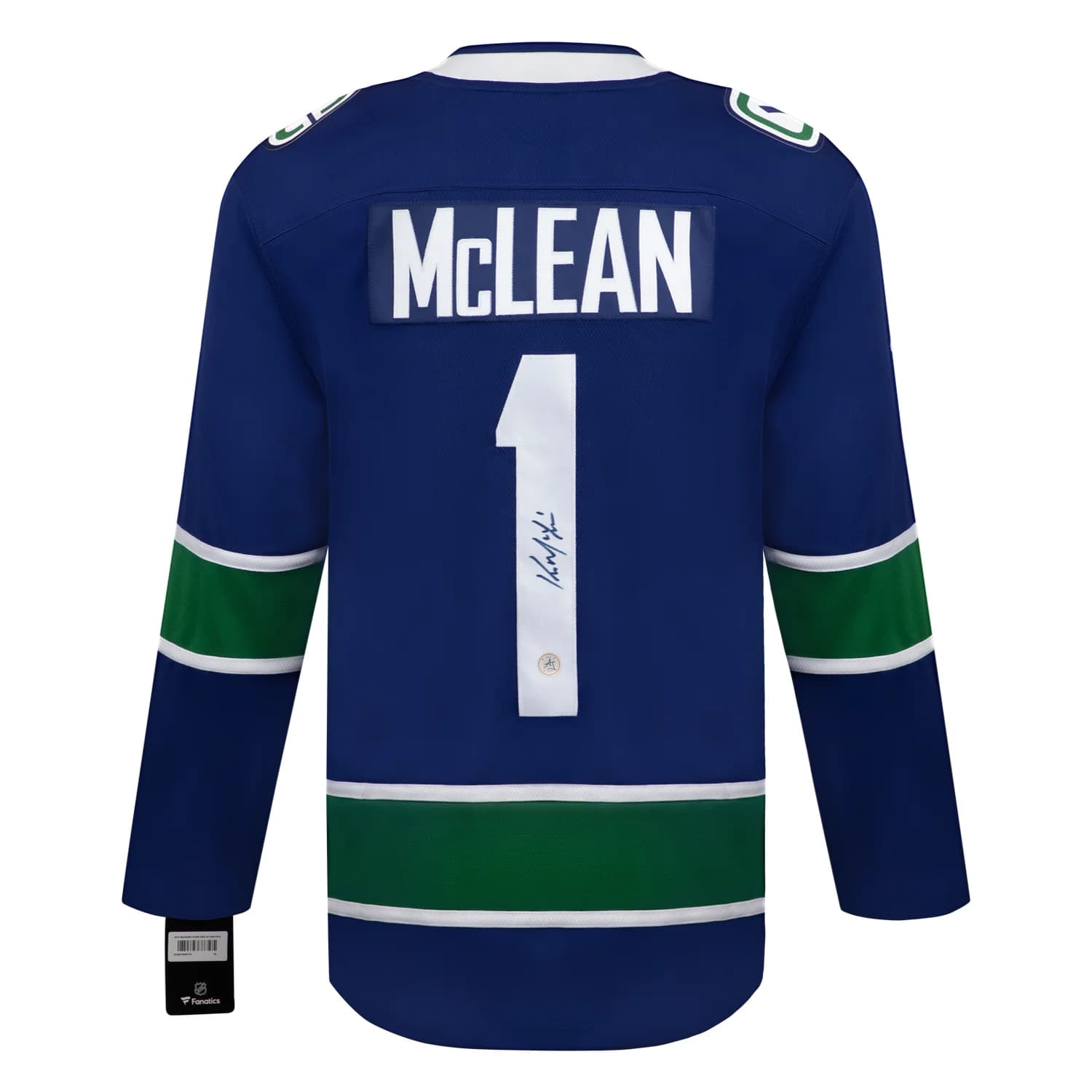 Kirk McLean Autographed Vancouver Canucks Blue Fanatics Breakaway Jersey Kirk McLean Jersey blue-breakaway, Vancouver Canucks, supplier stock photo