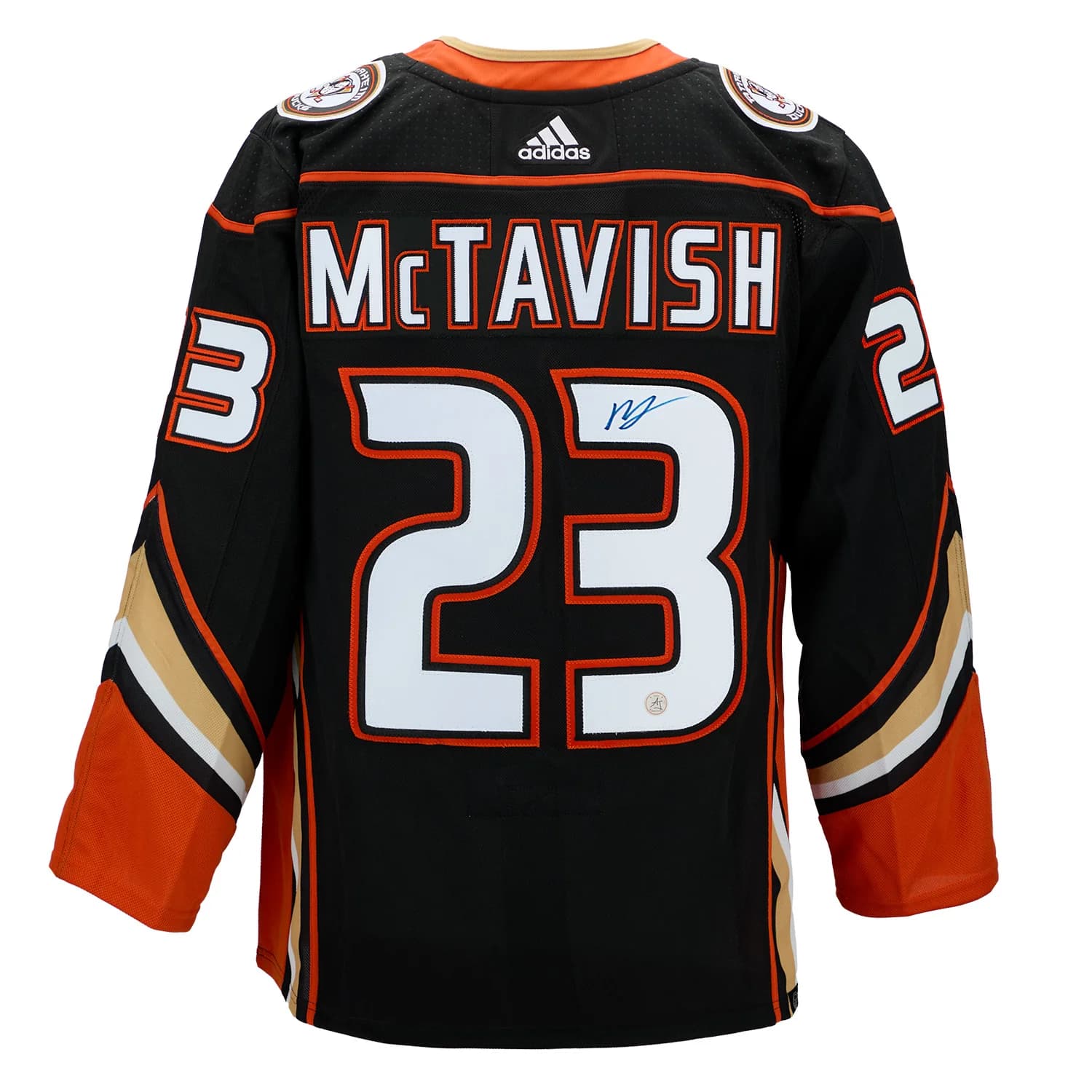 Mason McTavish Autographed Anaheim Ducks adidas Jersey Mason McTavish Jersey adidas, Anaheim Ducks, supplier stock photo