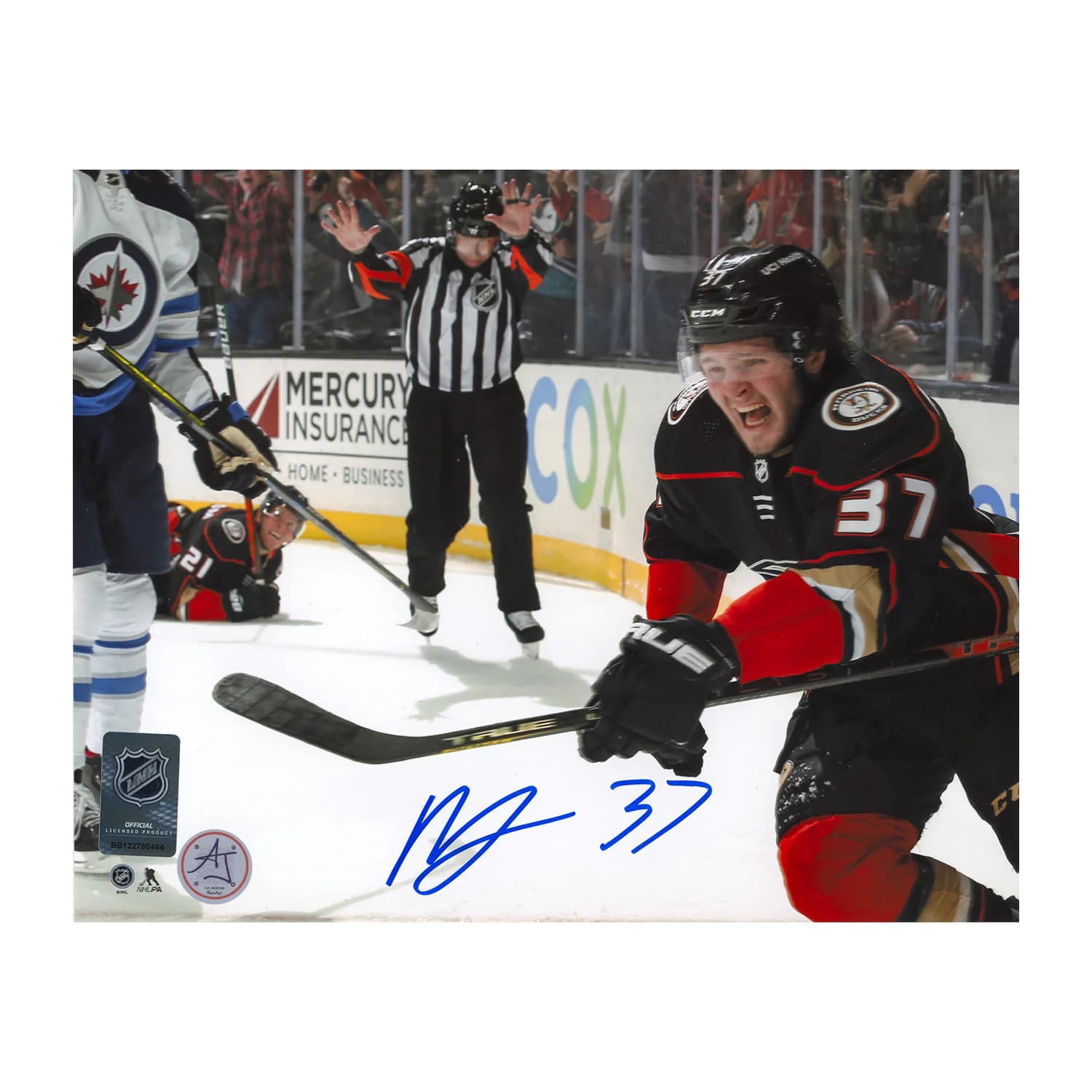 Mason McTavish Signed Anaheim Ducks 1st NHL Goal 8x10 Photo Mason McTavish Photo 8x10-1st-nhl-goal, Anaheim Ducks, supplier stock photo