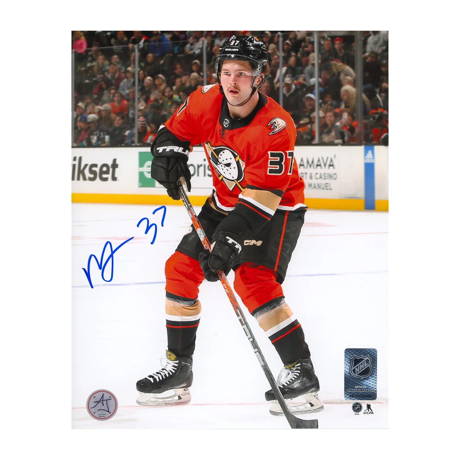 Mason McTavish Autographed Anaheim Ducks Hockey 8x10 Photo Mason McTavish Photo 8x10-hockey, Anaheim Ducks, supplier stock photo