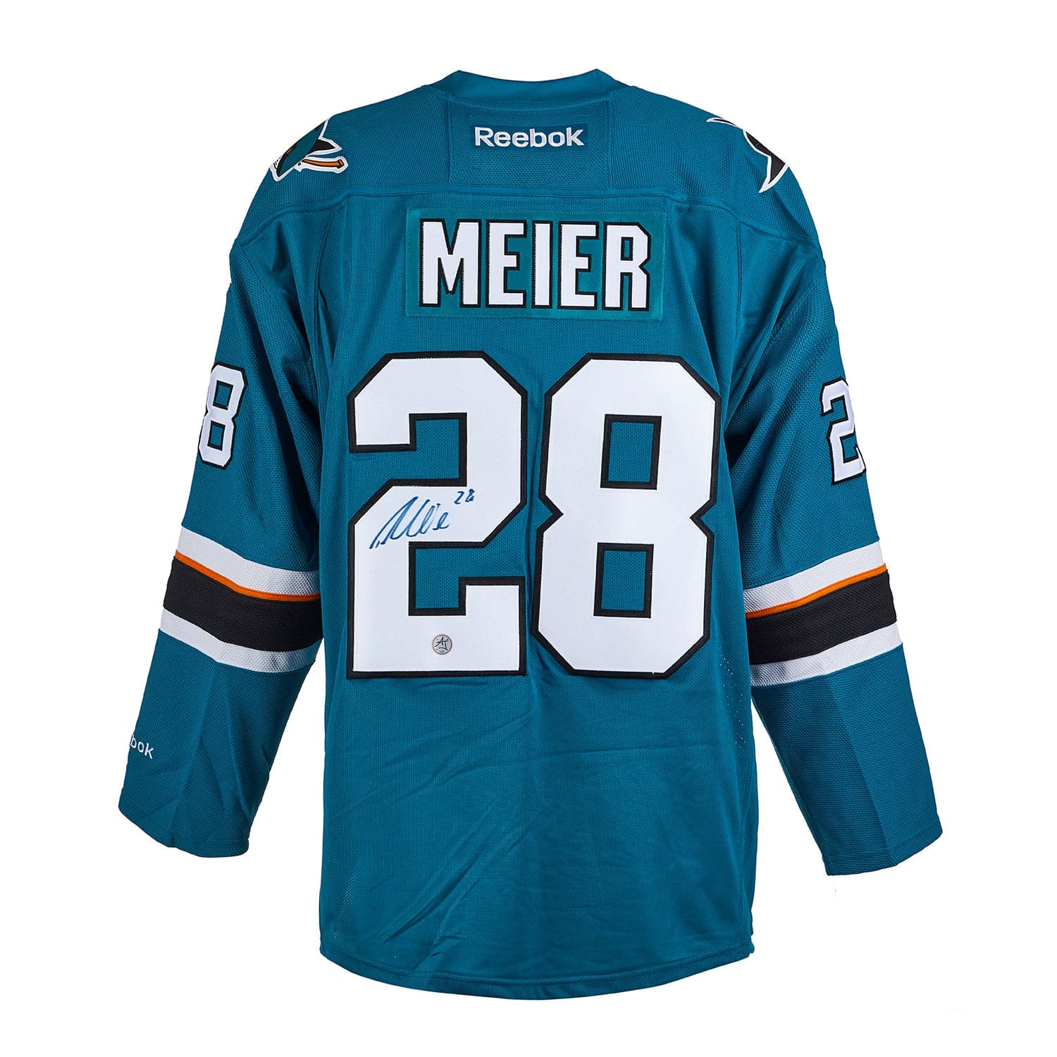 Timo Meier Autographed San Jose Sharks Rookie Reebok Jersey Timo Meier Jersey rookie-reebok, San Jose Sharks, supplier stock photo