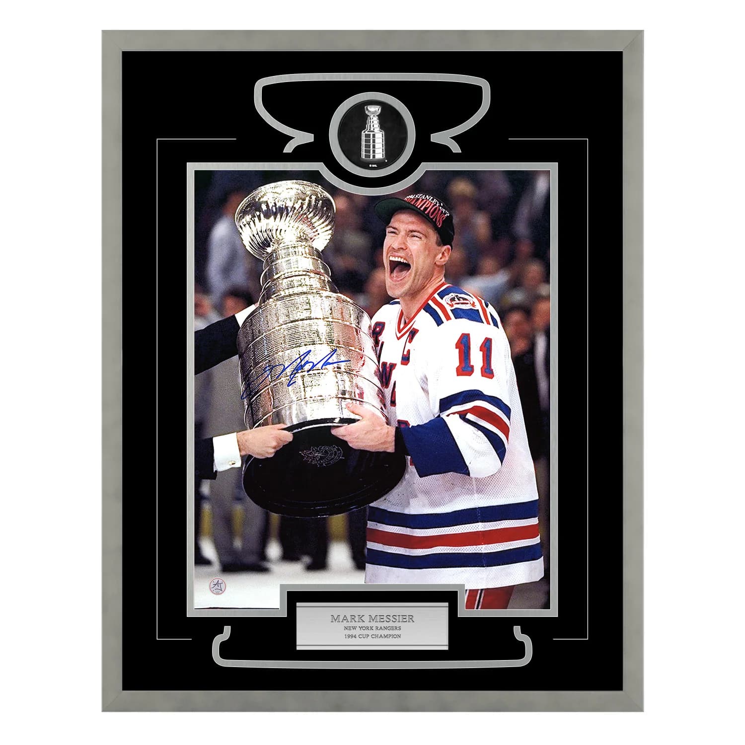 Mark Messier Signed New York Rangers Cup Champion 26x32 Frame Mark Messier Other 26x32-cup-champion-frame, New York Rangers, supplier stock photo