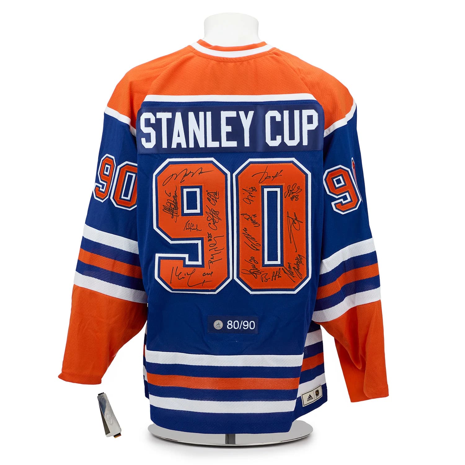Edmonton Oilers 16 Player Team Signed 1990 Stanley Cup Classic Jersey #80/90 Jersey 16-player-team-1990-stanley-cup, Edmonton Oilers, supplier stock photo
