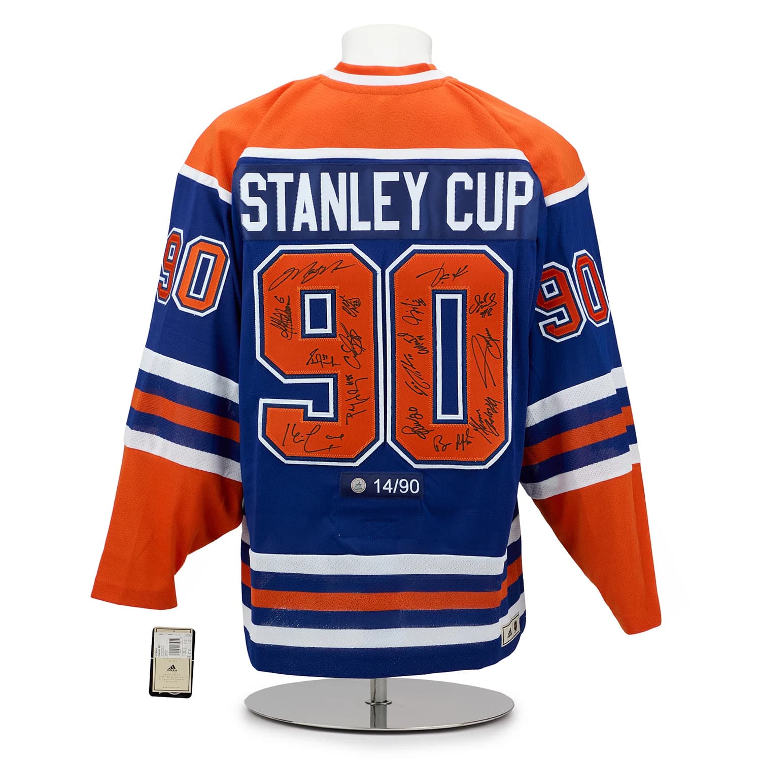 Edmonton Oilers 16 Player Team Signed 1990 Stanley Cup Classic Jersey #14/90 Jersey 16-player-team-1990-stanley-cup, Edmonton Oilers, supplier stock photo