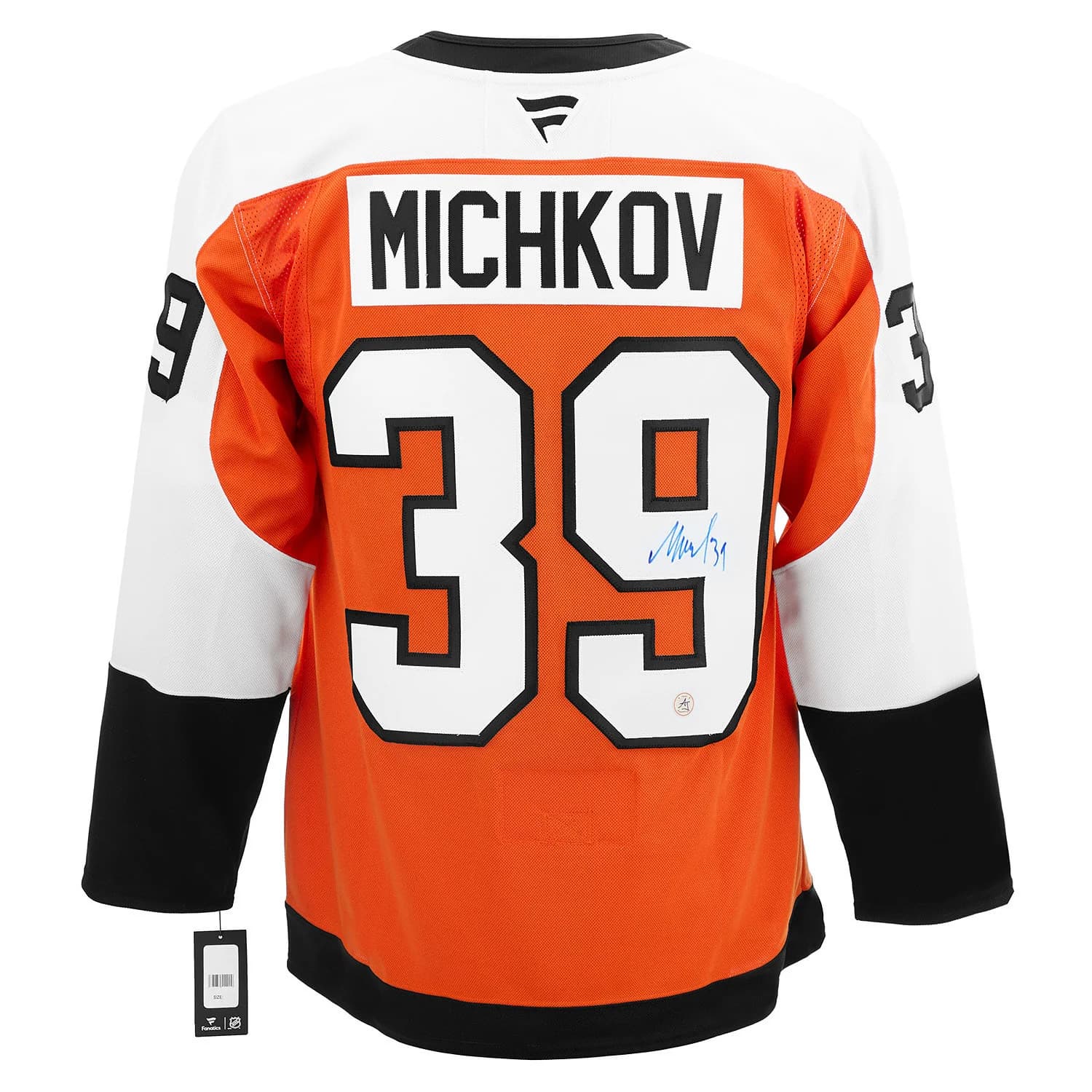 Matvei Michkov Autographed Philadelphia Flyers Fanatics Premium Jersey Matvei Michkov Jersey premium, Philadelphia Flyers, supplier stock photo