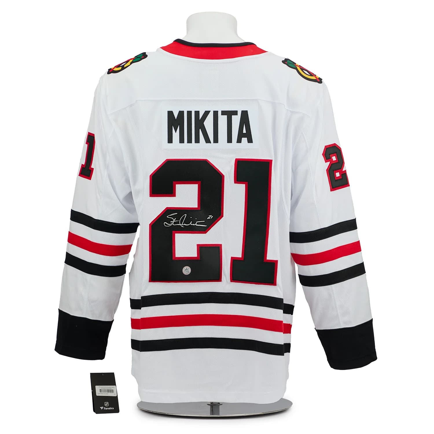 Stan Mikita Autographed Chicago Blackhawks White Fanatics Breakaway Jersey Stan Mikita Jersey stan-mikita-white-breakaway, Chicago Blackhawks, supplier stock photo