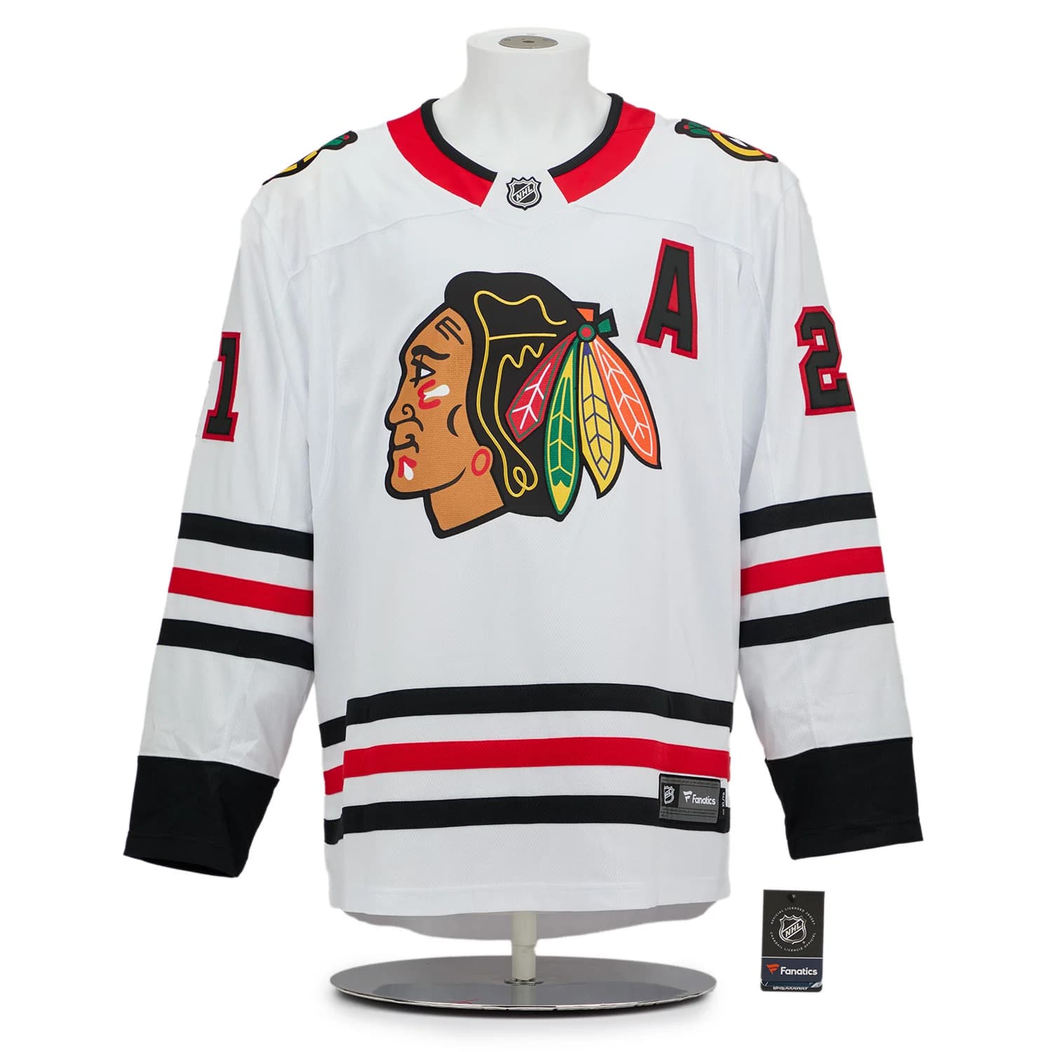 Stan Mikita Autographed Chicago Blackhawks White Fanatics Breakaway Jersey Stan Mikita Jersey stan-mikita-white-breakaway, Chicago Blackhawks, view 2, supplier stock photo