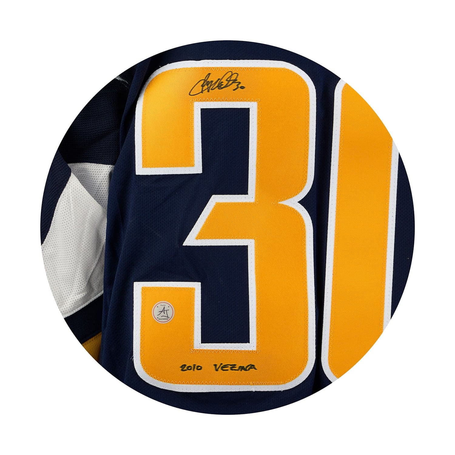 Ryan Miller Signed & Inscribed Buffalo Sabres Slug Logo Vintage Reebok Jersey Ryan Miller Jersey ryan-miller-inscribed-buffalo-sabres-slug, Buffalo Sabres, view 3, supplier stock photo