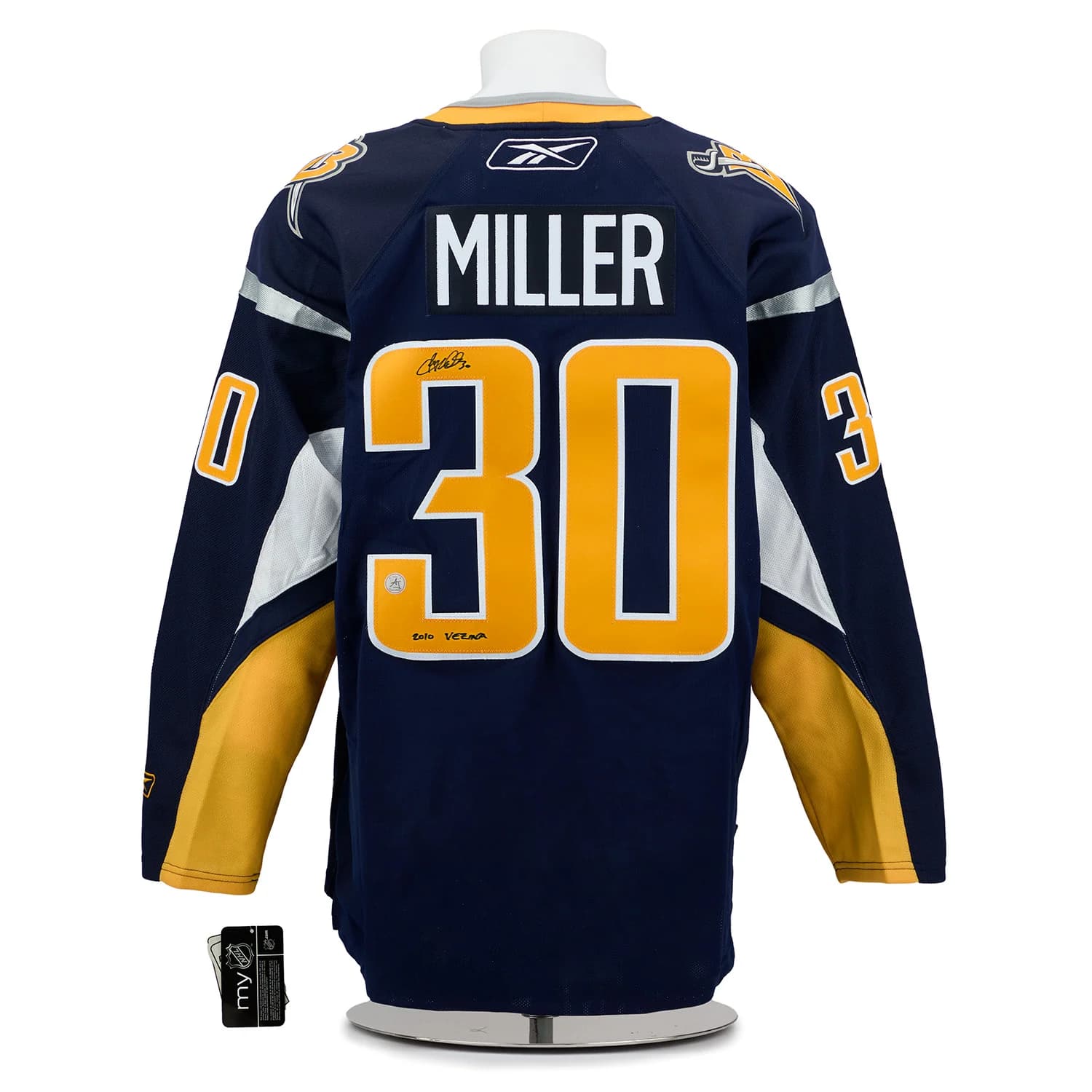 Ryan Miller Signed & Inscribed Buffalo Sabres Slug Logo Vintage Reebok Jersey Ryan Miller Jersey ryan-miller-inscribed-buffalo-sabres-slug, Buffalo Sabres, supplier stock photo