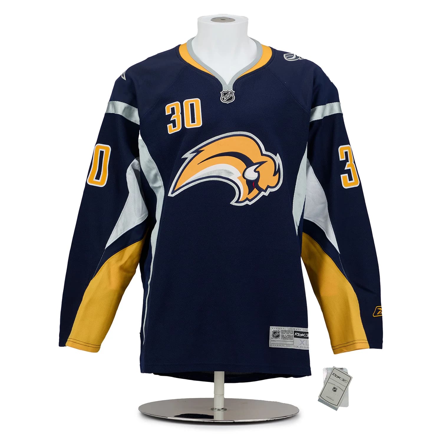 Ryan Miller Signed & Inscribed Buffalo Sabres Slug Logo Vintage Reebok Jersey Ryan Miller Jersey ryan-miller-inscribed-buffalo-sabres-slug, Buffalo Sabres, view 2, supplier stock photo