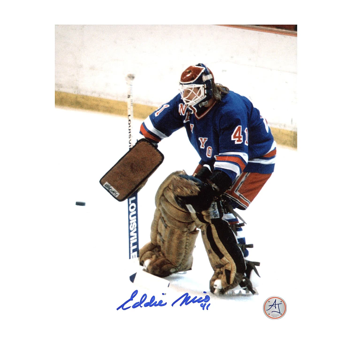 Eddie Mio New York Rangers Autographed Hockey Goalie 8x10 Photo Eddie Mio Photo 8x10-hockey-goalie, New York Rangers, supplier stock photo