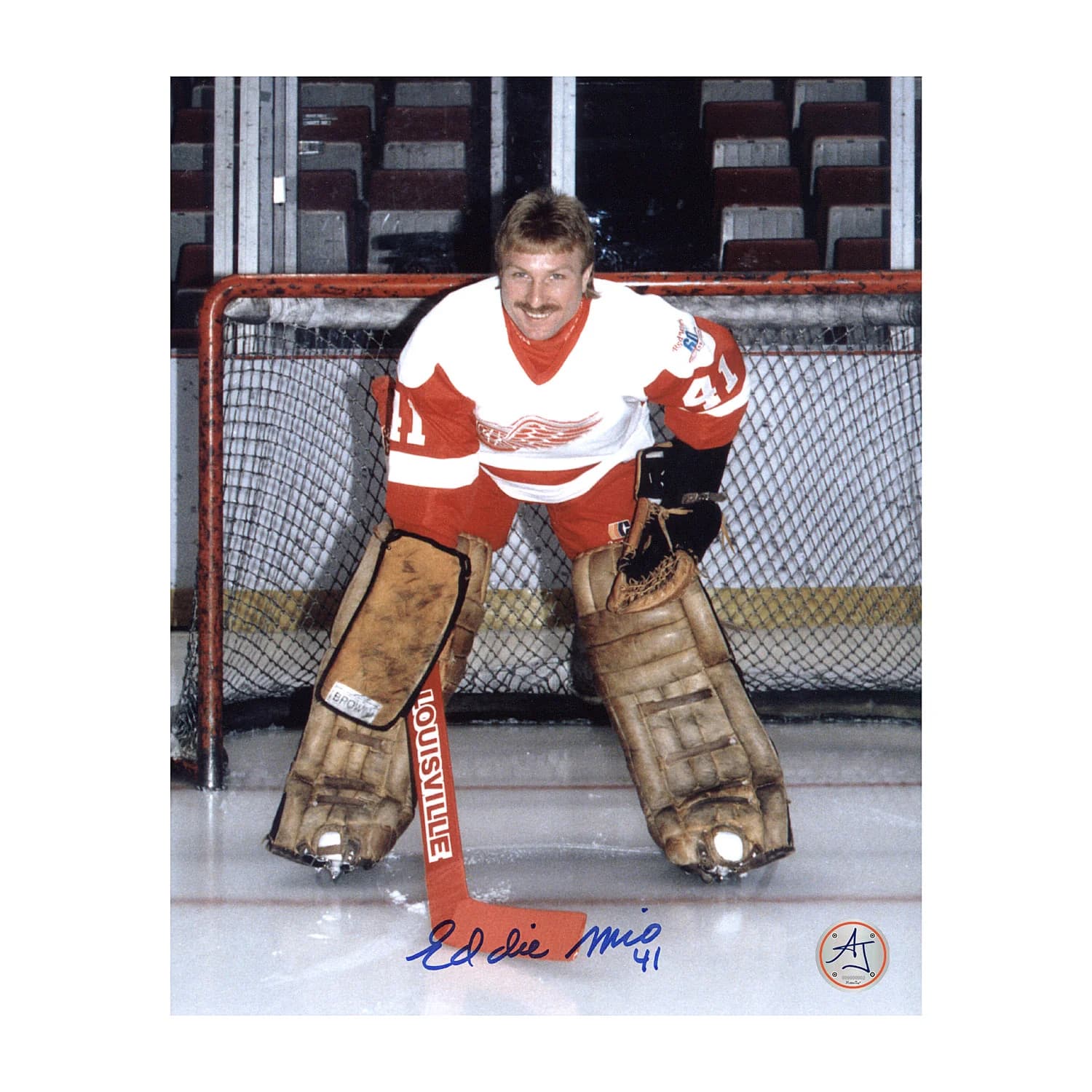Eddie Mio Detroit Red Wings Autographed Goalie Pose 8x10 Photo Eddie Mio Photo 8x10-goalie-pose, Detroit Red Wings, supplier stock photo