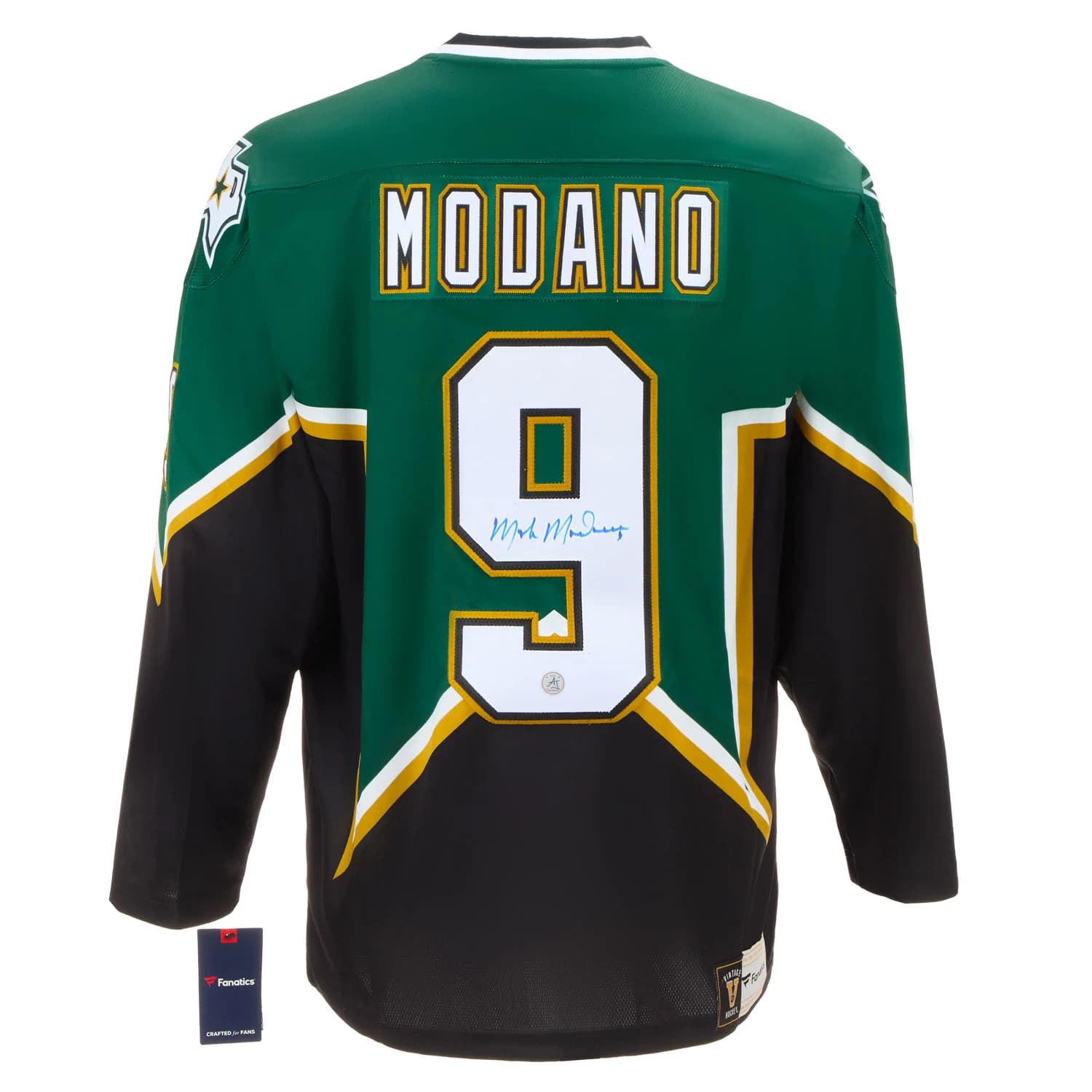 Mike Modano Autographed Dallas Stars Fanatics Throwback Jersey Mike Modano Jersey throwback, Dallas Stars, supplier stock photo