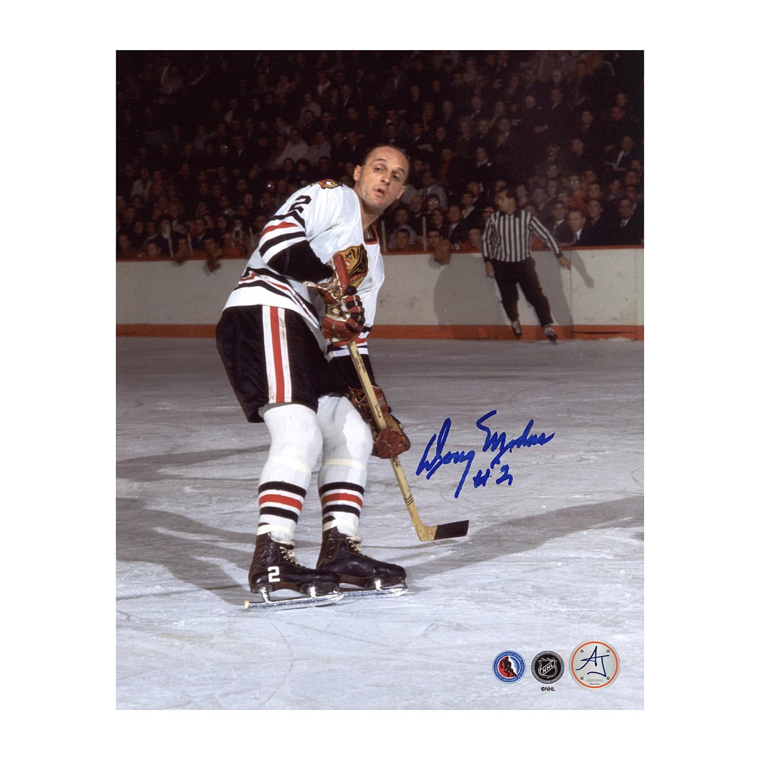 Doug Mohns Signed Chicago Blackhawks Hockey 8x10 Photo Doug Mohns Photo 8x10-hockey, Chicago Blackhawks, supplier stock photo