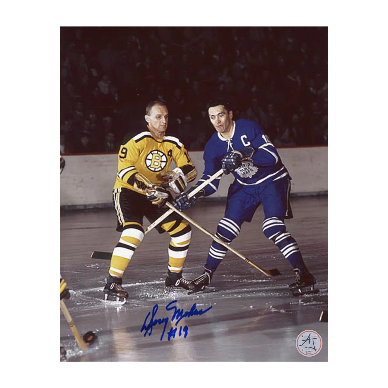 Doug Mohns Autographed Boston Bruins Game Action 8x10 Photo Doug Mohns Photo 8x10-game-action, Boston Bruins, supplier stock photo