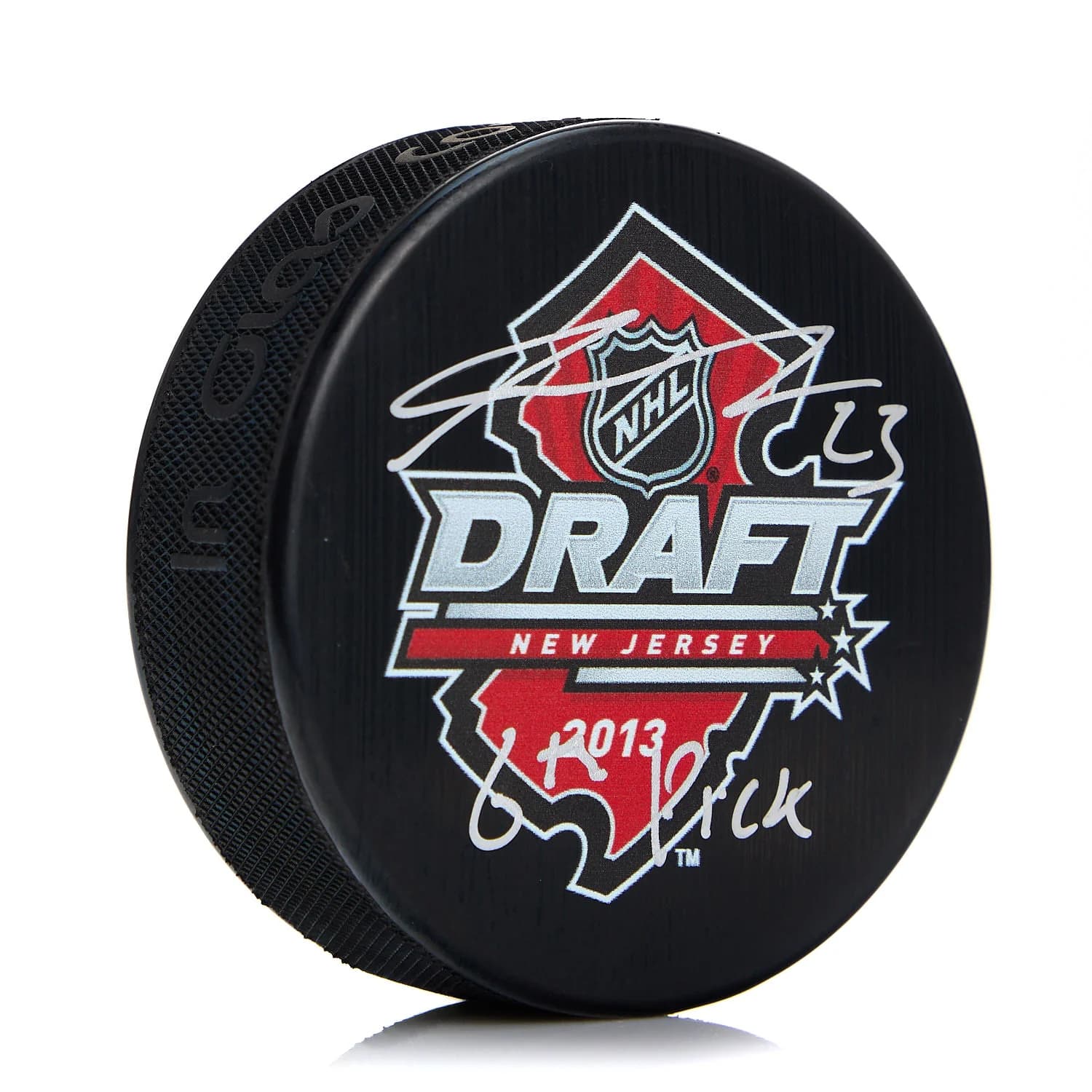 Sean Monahan Signed 2013 NHL Entry Draft Puck with 6th Pick Note Sean Monahan Puck 2013-nhl-entry-draft-6th-pick, supplier stock photo