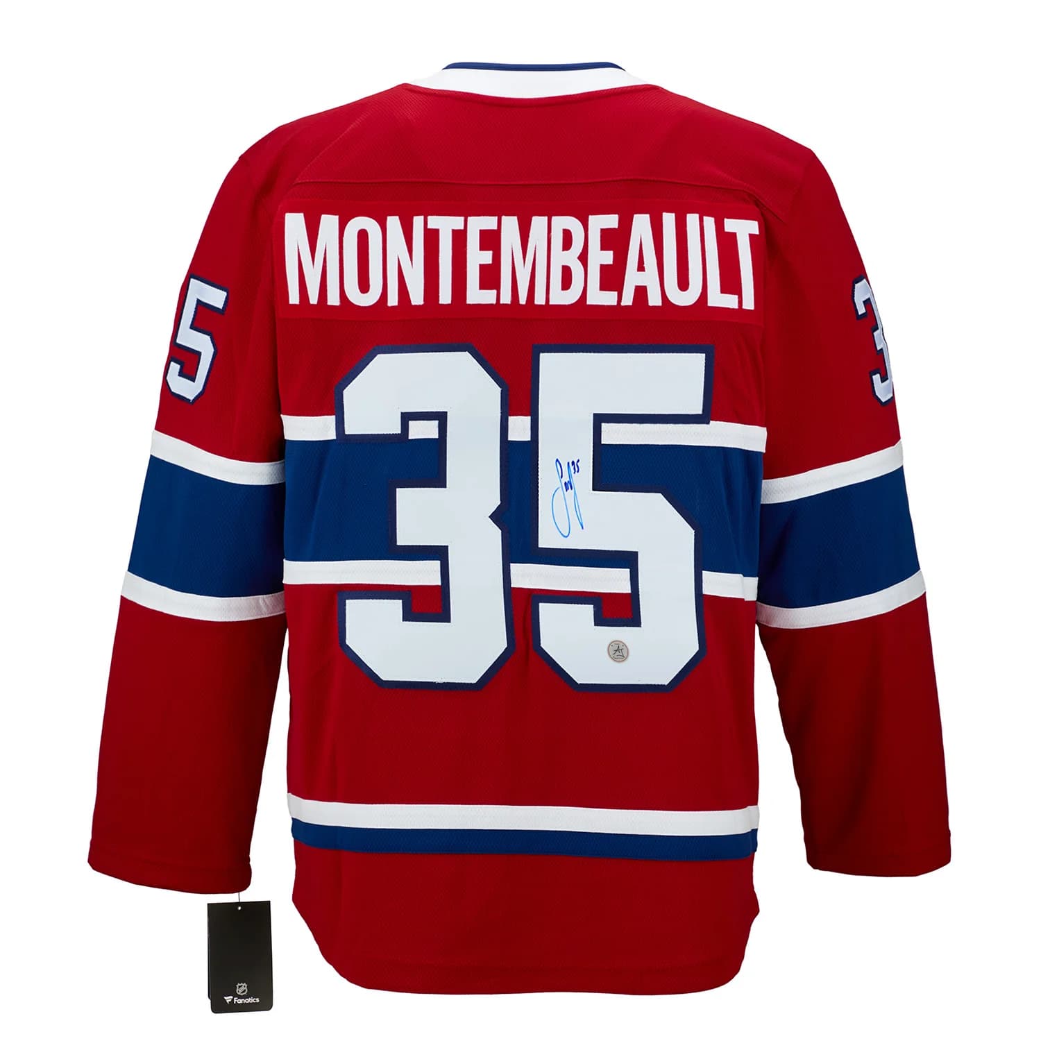 Sam Montembeault Autographed Montreal Canadiens Fanatics Breakaway Jersey Sam Montembeault Jersey breakaway, Montreal Canadiens, supplier stock photo
