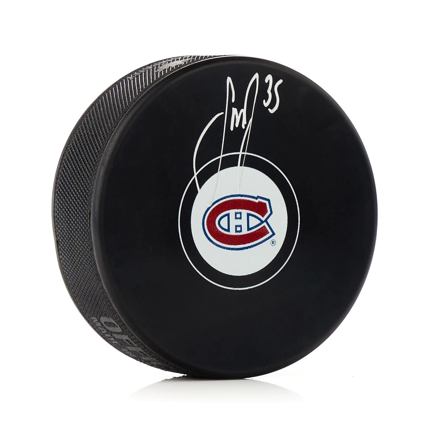 Sam Montembeault Autographed Montreal Canadiens Hockey Puck Sam Montembeault Puck hockey, Montreal Canadiens, supplier stock photo
