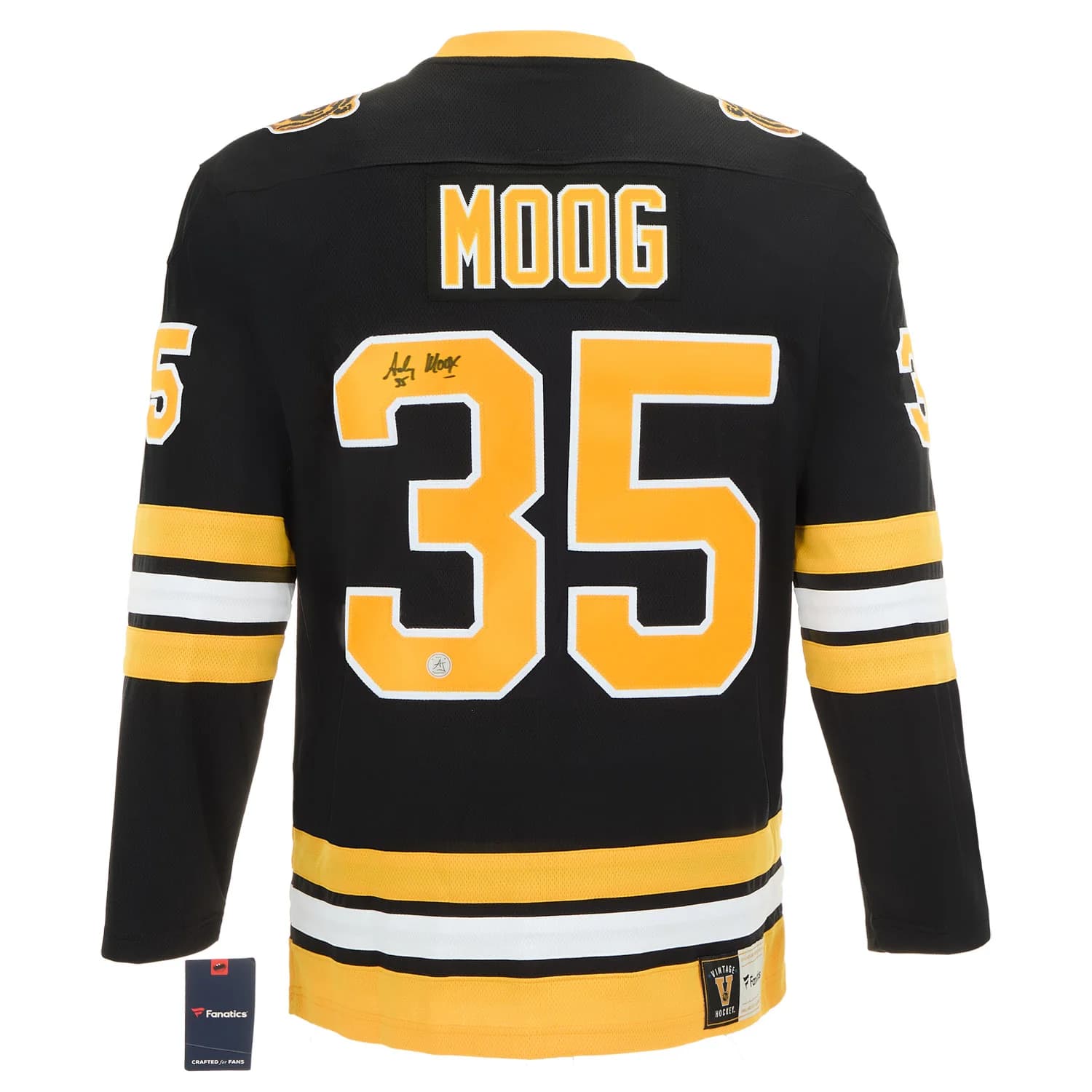 Andy Moog Autographed Boston Bruins Black Fanatics Breakaway Jersey Andy Moog Jersey black-breakaway, Boston Bruins, supplier stock photo