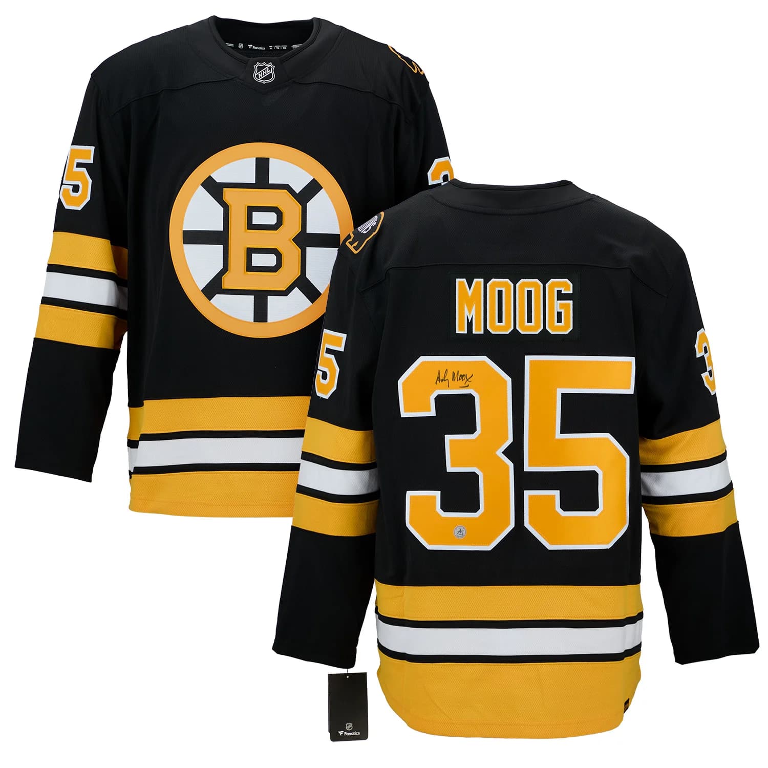 Andy Moog Signed Boston Bruins Fanatics Breakaway Jersey Andy Moog Jersey breakaway, Boston Bruins, view 3, supplier stock photo