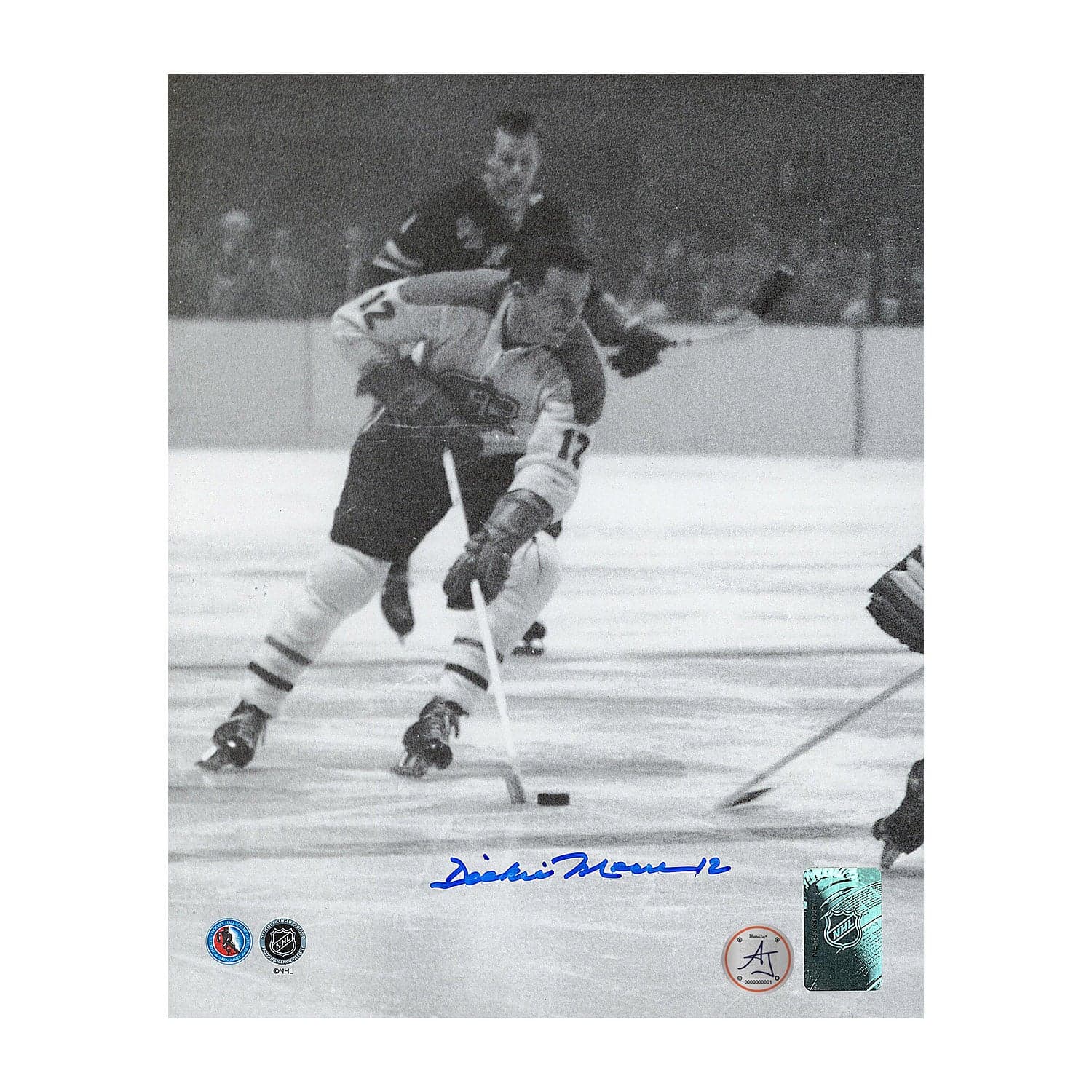 Dickie Moore Signed Montreal Canadiens Black & White Action 8x10 Photo Dickie Moore Photo 8x10-black-white-action, Montreal Canadiens, supplier stock photo