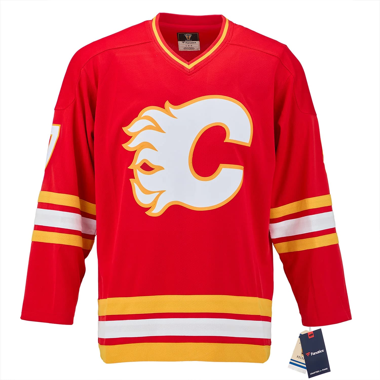 Joe Mullen Signed Calgary Flames Fanatics Throwback Jersey Joe Mullen Jersey throwback, Calgary Flames, view 2, supplier stock photo