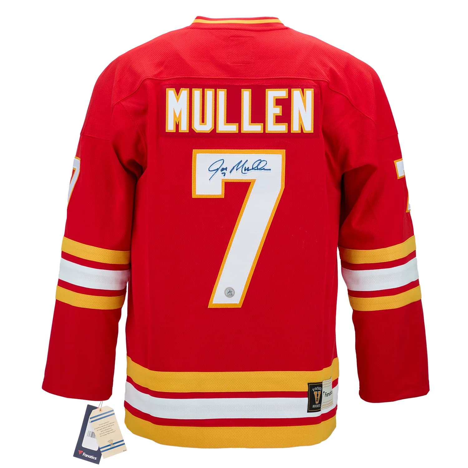 Joe Mullen Signed Calgary Flames Fanatics Throwback Jersey Joe Mullen Jersey throwback, Calgary Flames, supplier stock photo