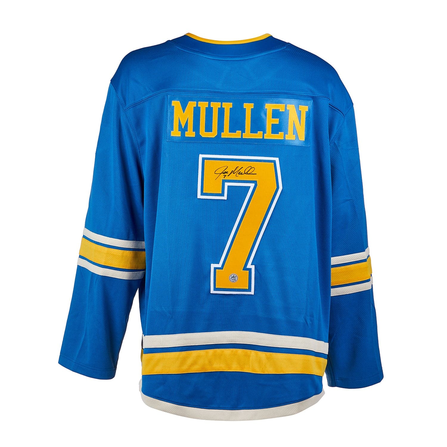 Joe Mullen Signed St Louis Blues Throwback Breakaway Jersey Joe Mullen Jersey throwback-breakaway, St. Louis Blues, supplier stock photo