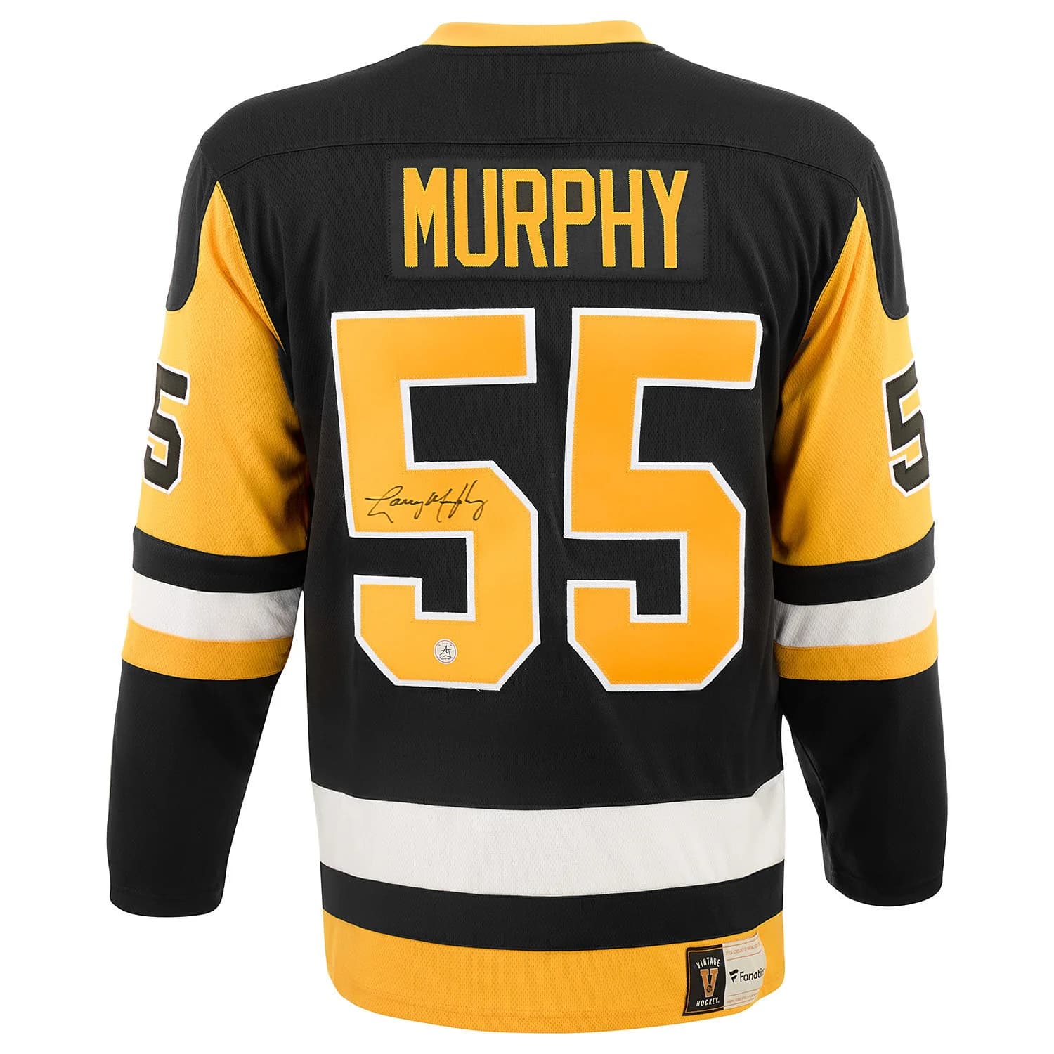 Larry Murphy Autographed Pittsburgh Penguins Fanatics Throwback Jersey Larry Murphy Jersey throwback, Pittsburgh Penguins, supplier stock photo