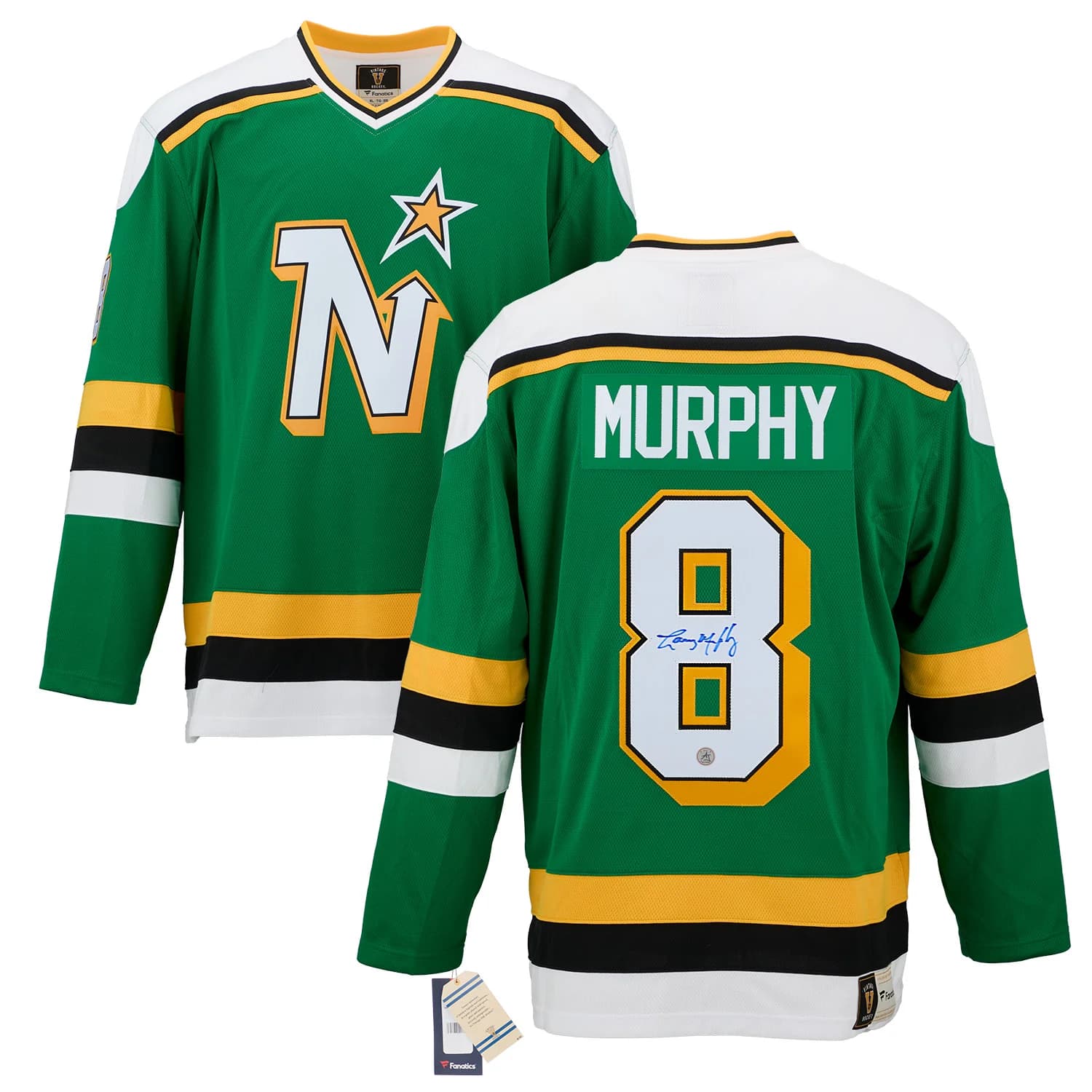 Larry Murphy Autographed Minnesota North Stars Fanatics Throwback Jersey Larry Murphy Jersey larry-murphy-minnesota-north-stars-throwback, view 3, supplier stock photo