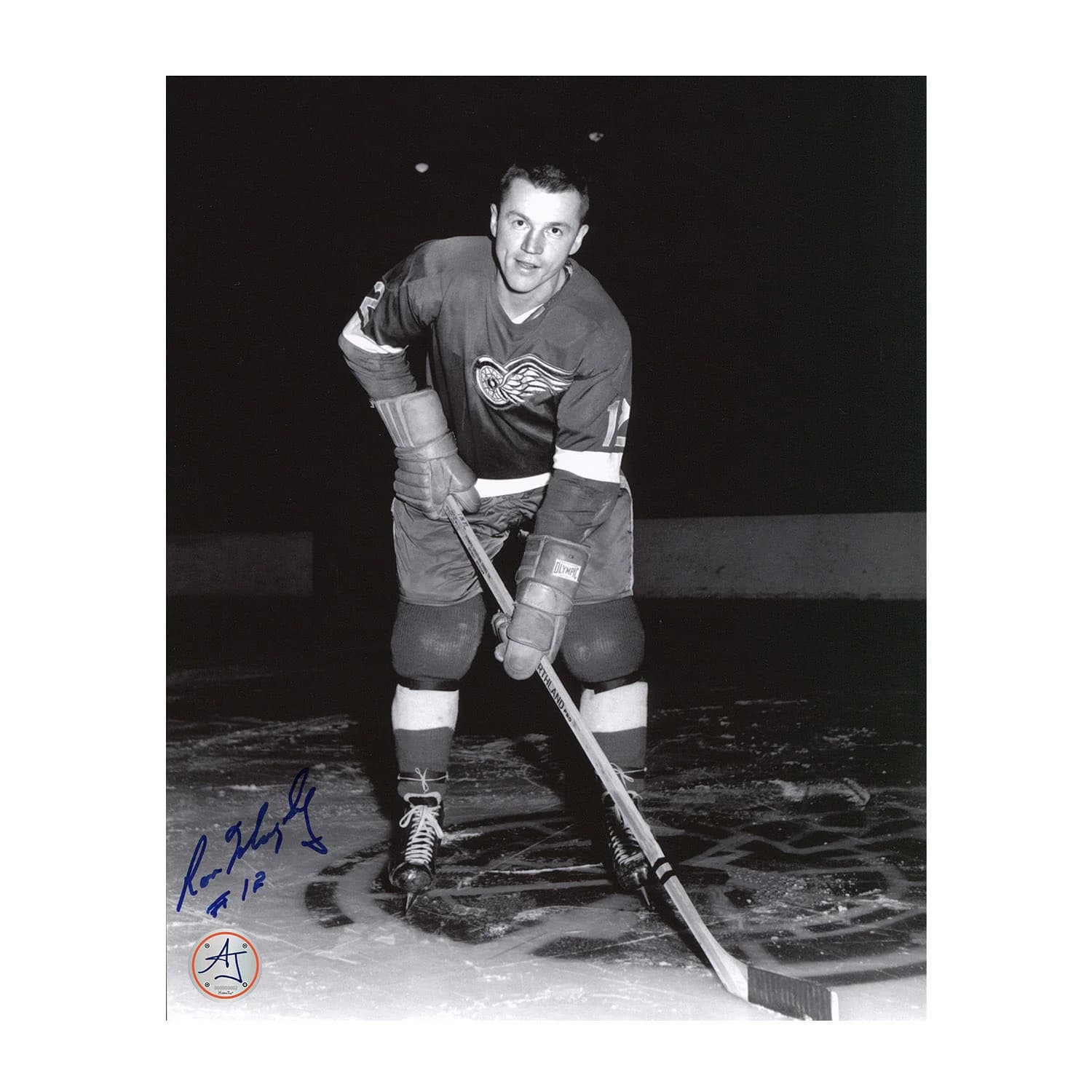 Ron Murphy Autographed Detroit Red Wings Black and White 8x10 Photo Ron Murphy Photo 8x10-black-white, Detroit Red Wings, supplier stock photo