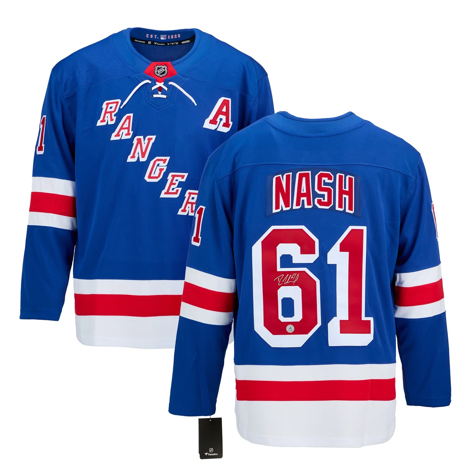 Rick Nash Autographed New York Rangers Fanatics Breakaway Jersey Rick Nash Jersey breakaway, New York Rangers, view 3, supplier stock photo