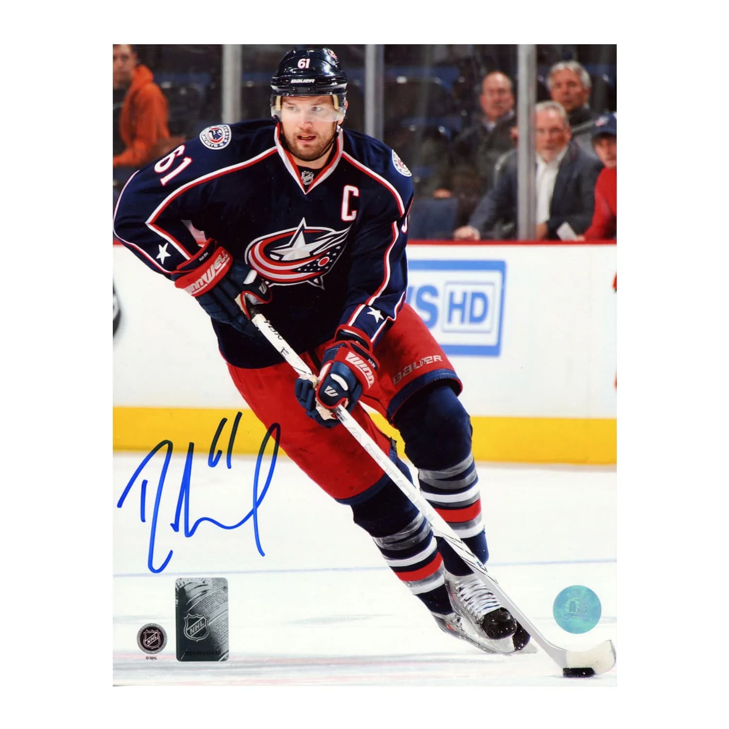 Rick Nash Autographed Columbus Blue Jackets Puck Rush 8x10 Photo Rick Nash Puck 8x10-rush, Columbus Blue Jackets, supplier stock photo